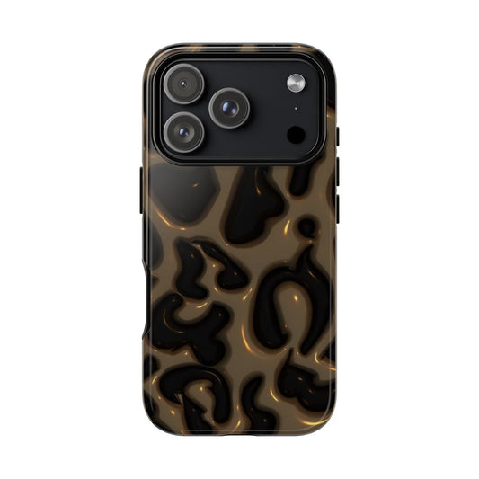 Leopard Gloss Tough Phone Case — Durable Protective iPhone Cover with Glossy Brown Animal Print