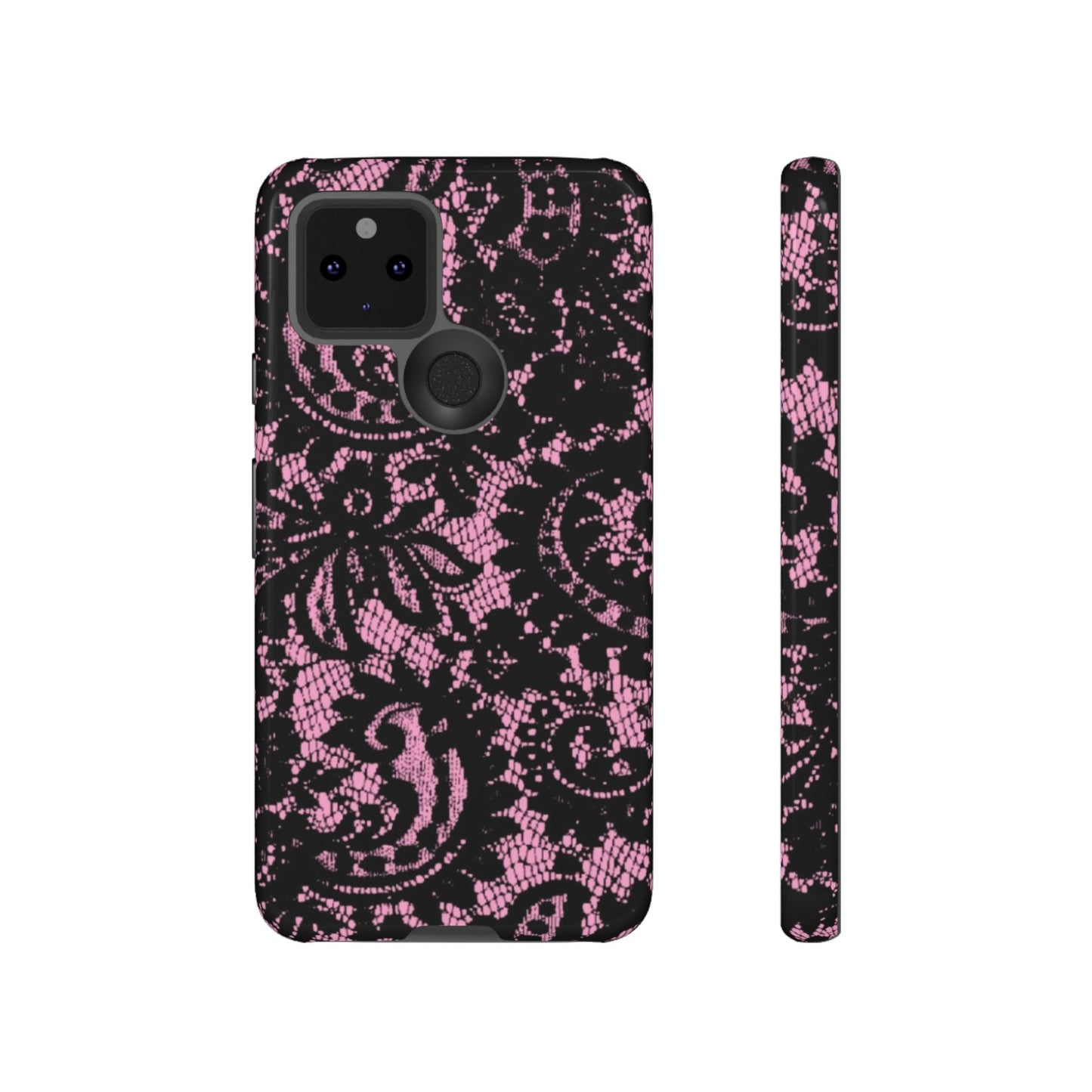 Phone Case — Pink Lace Floral Tough Protective Case