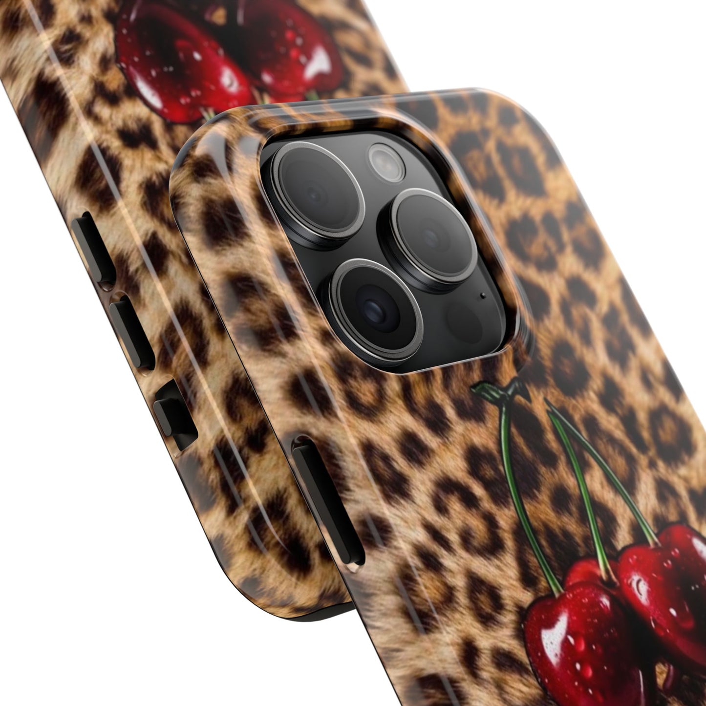 Wild Cherry Leopard Tough Phone Case - Stylish and Durable Protection
