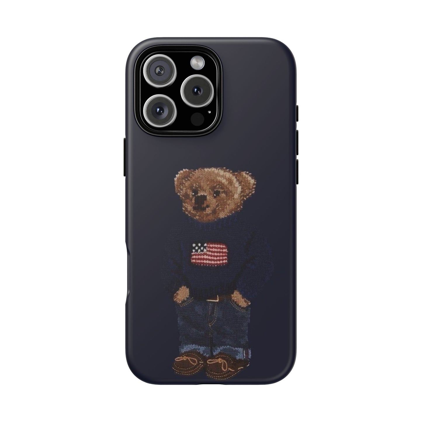 Patriotic Polo Bear Phone Case — Navy Protective Tough Case