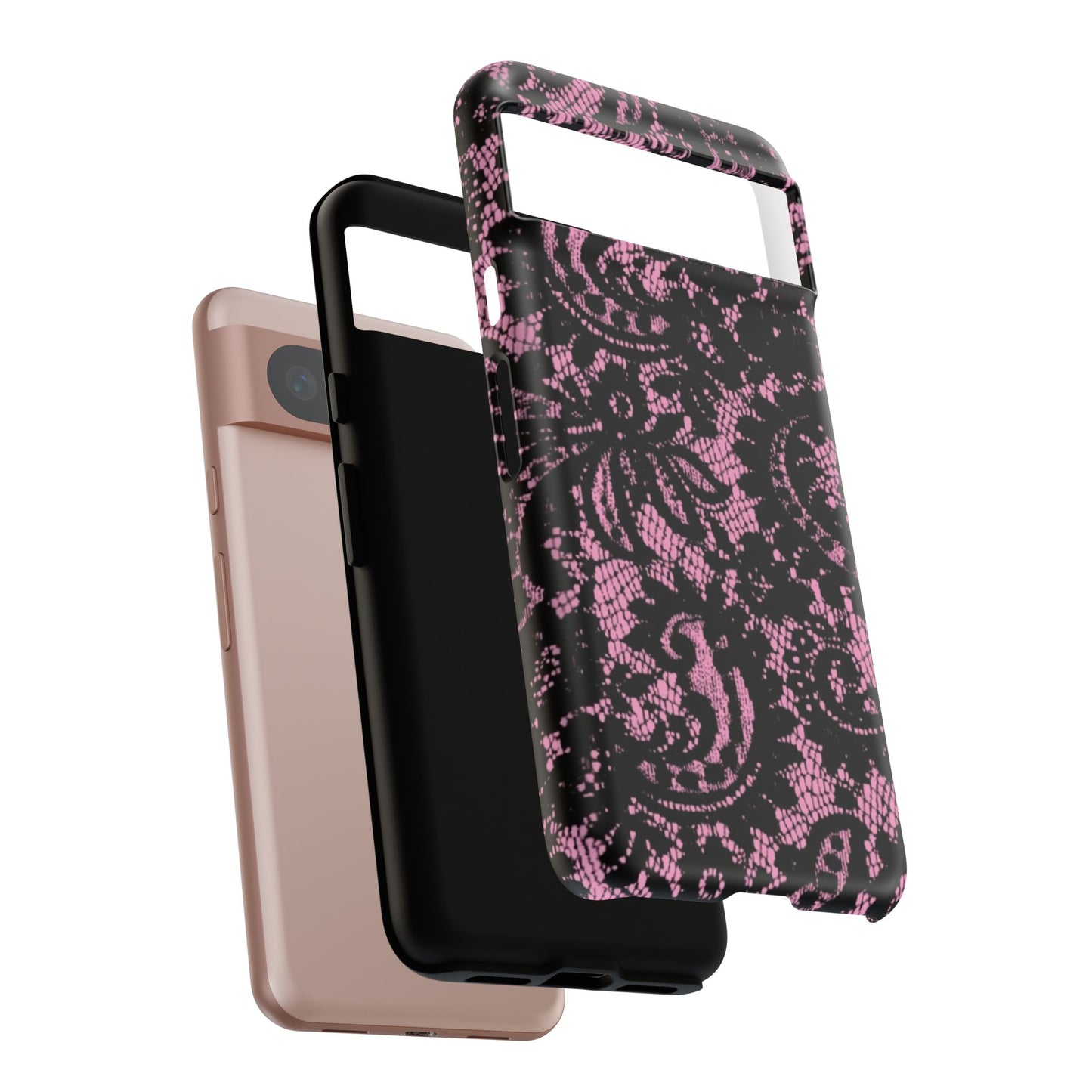 Phone Case — Pink Lace Floral Tough Protective Case
