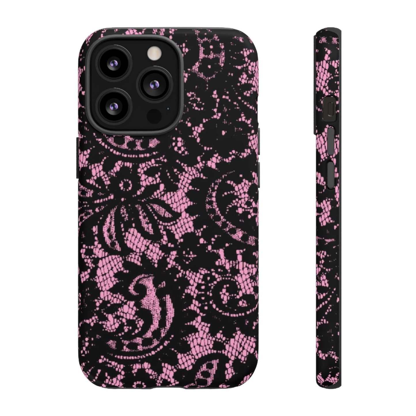 Phone Case — Pink Lace Floral Tough Protective Case