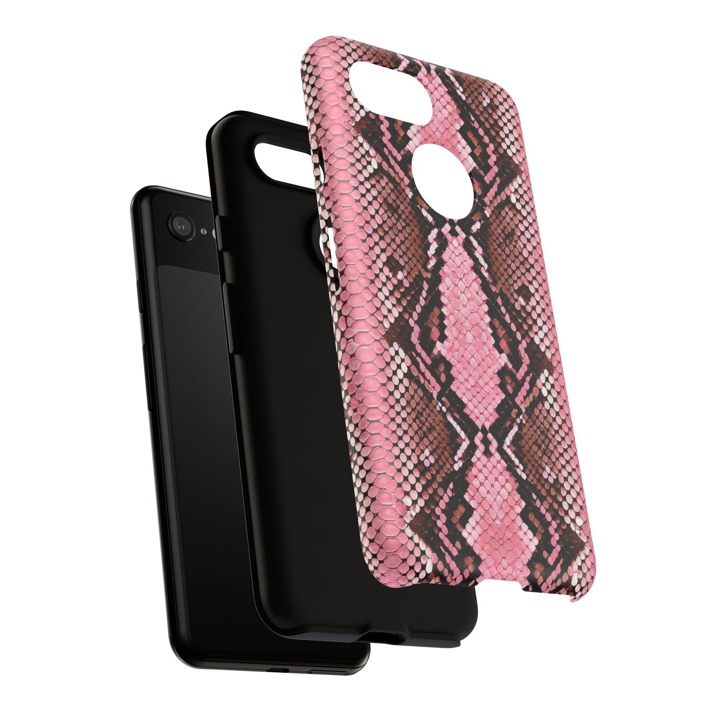 Pink Snake Skin Tough Phone Case — Protective Stylish iPhone Cover
