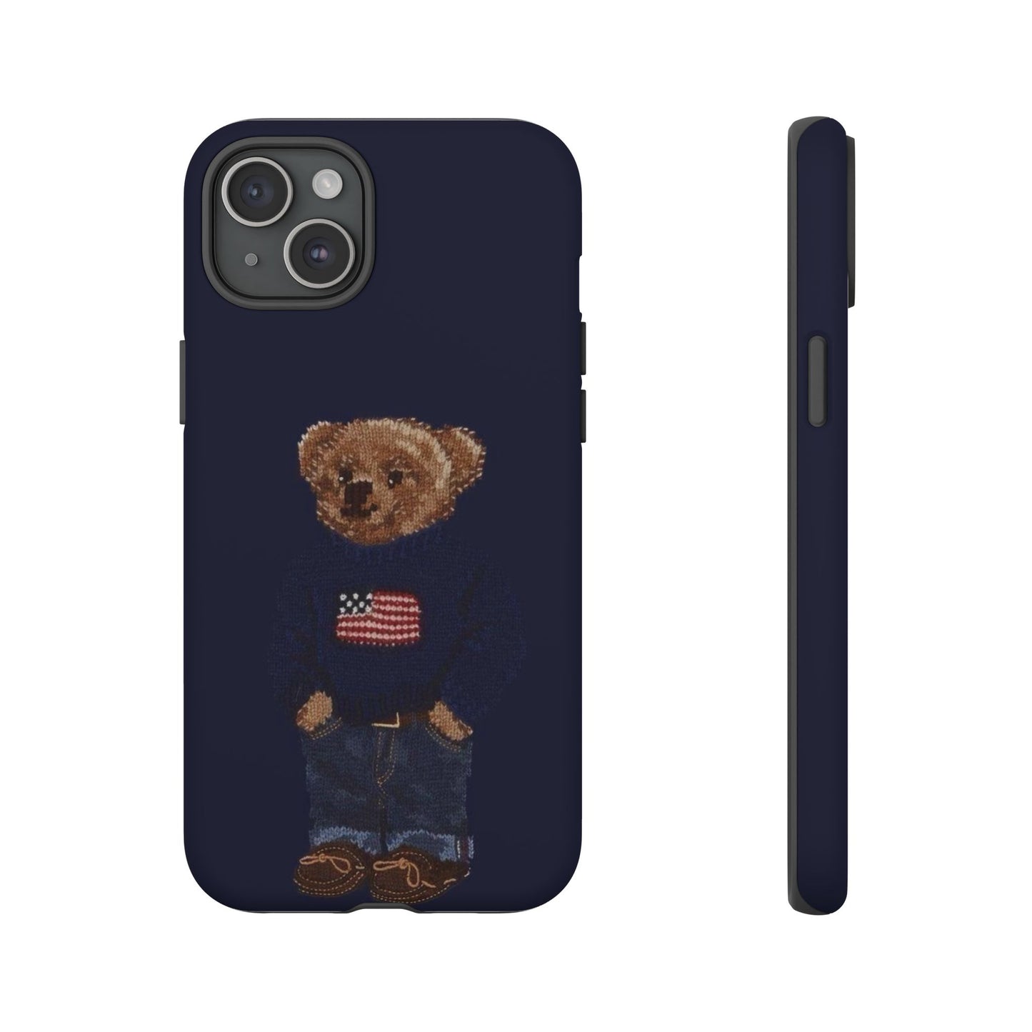 Patriotic Polo Bear Phone Case — Navy Protective Tough Case