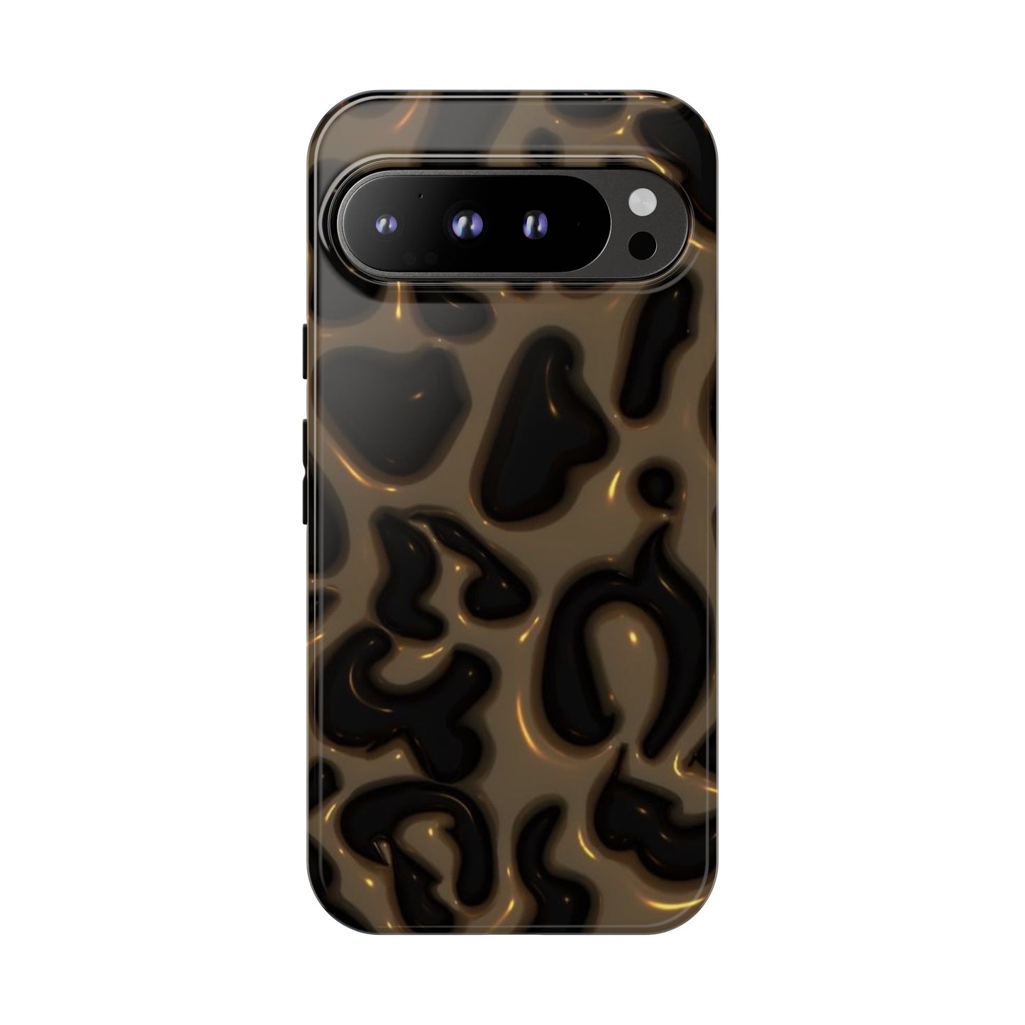 Leopard Gloss Tough Phone Case — Durable Protective iPhone Cover with Glossy Brown Animal Print