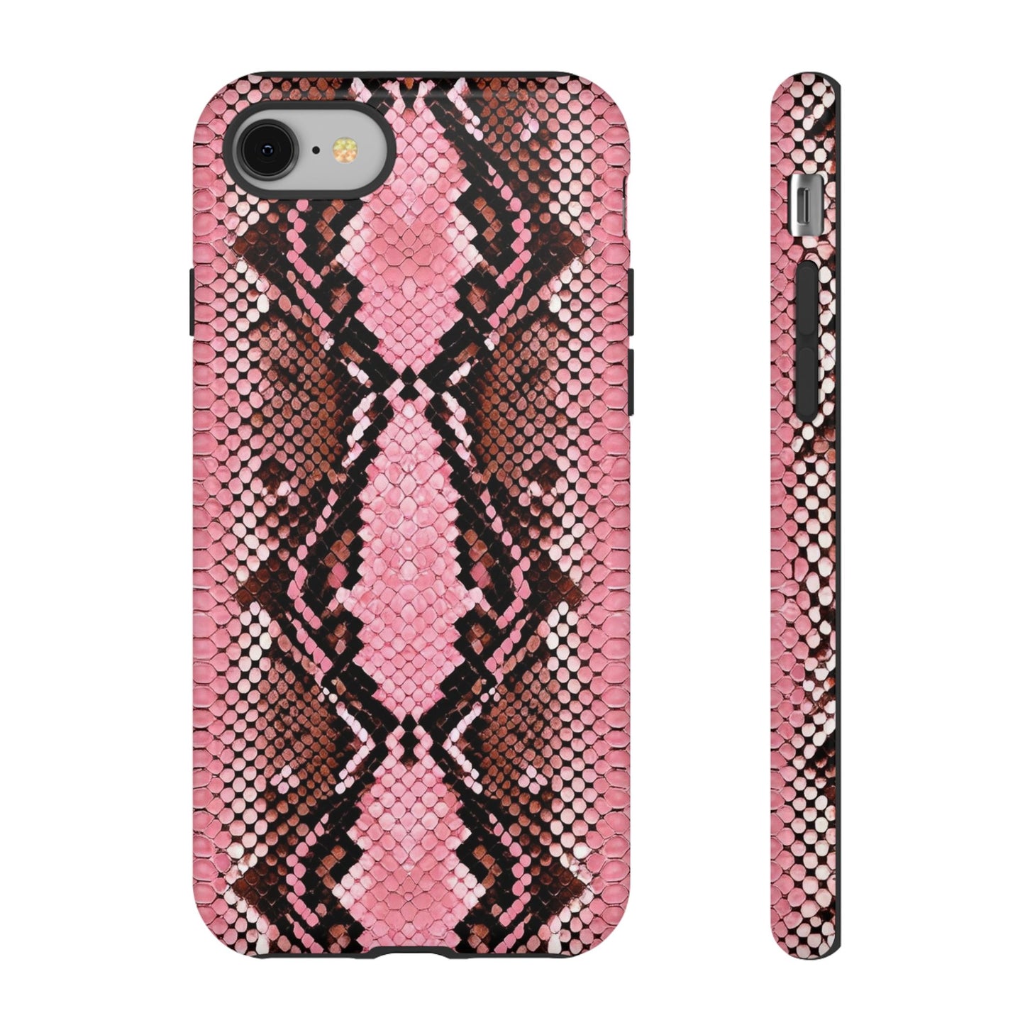 Pink Snake Skin Tough Phone Case — Protective Stylish iPhone Cover