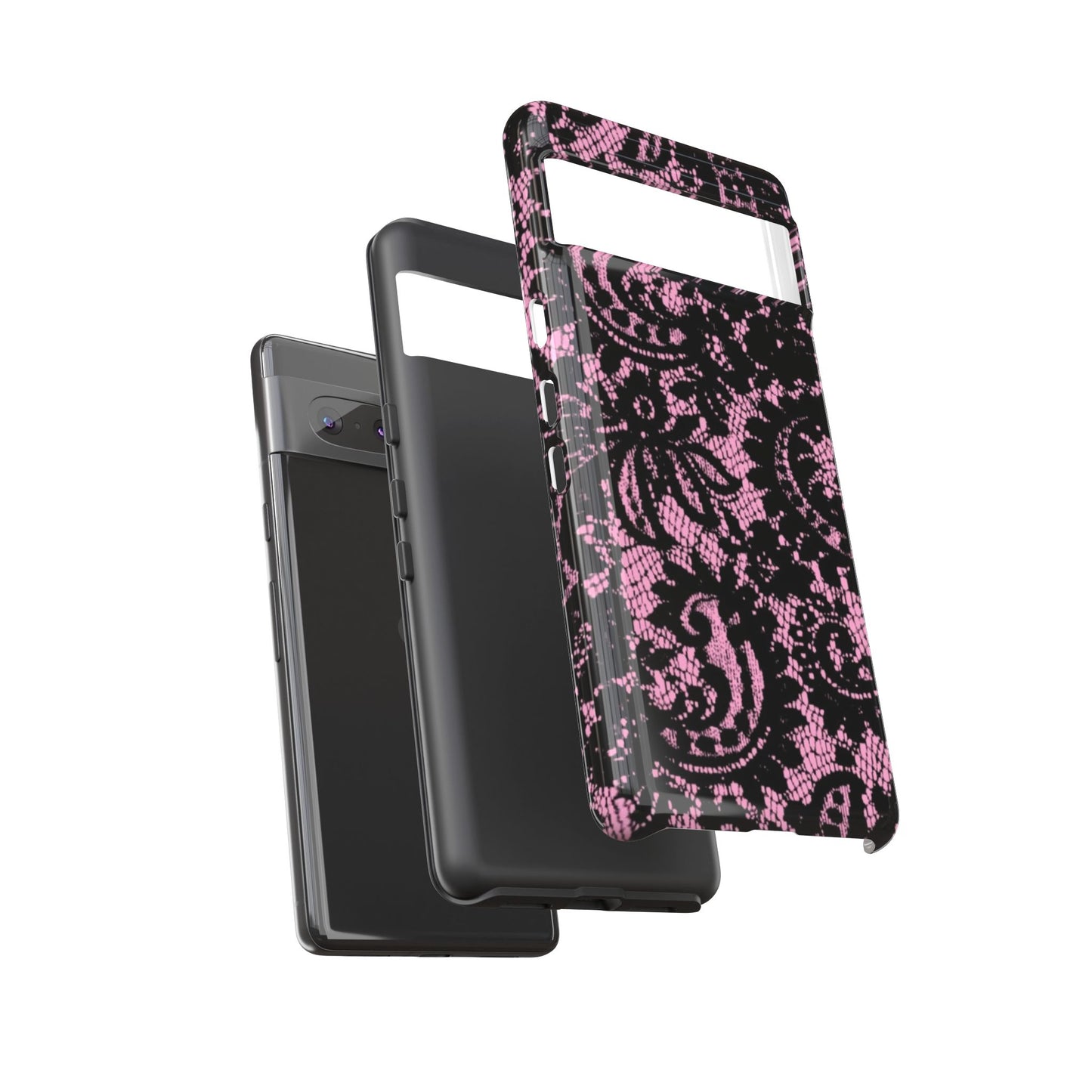 Phone Case — Pink Lace Floral Tough Protective Case