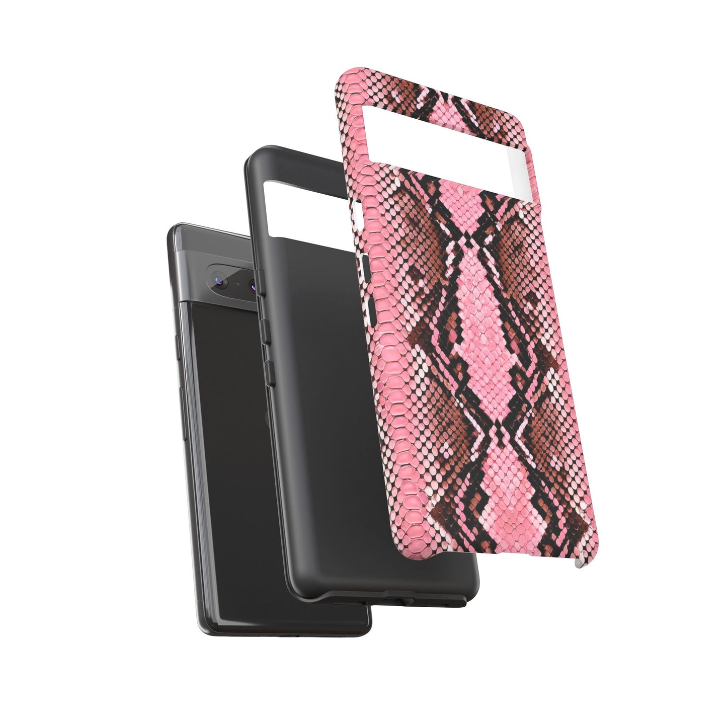 Pink Snake Skin Tough Phone Case — Protective Stylish iPhone Cover
