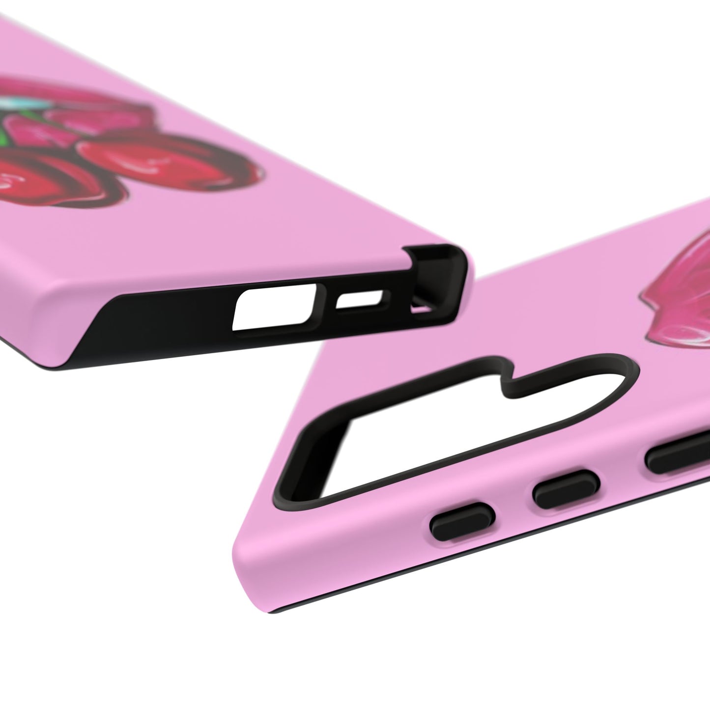 Stylish Phone Case with Cherry Kiss Design, Cute Gift for Her, Trendy Mobile Accessory, Perfect for Birthdays, Valentine's Day, Everyday Use