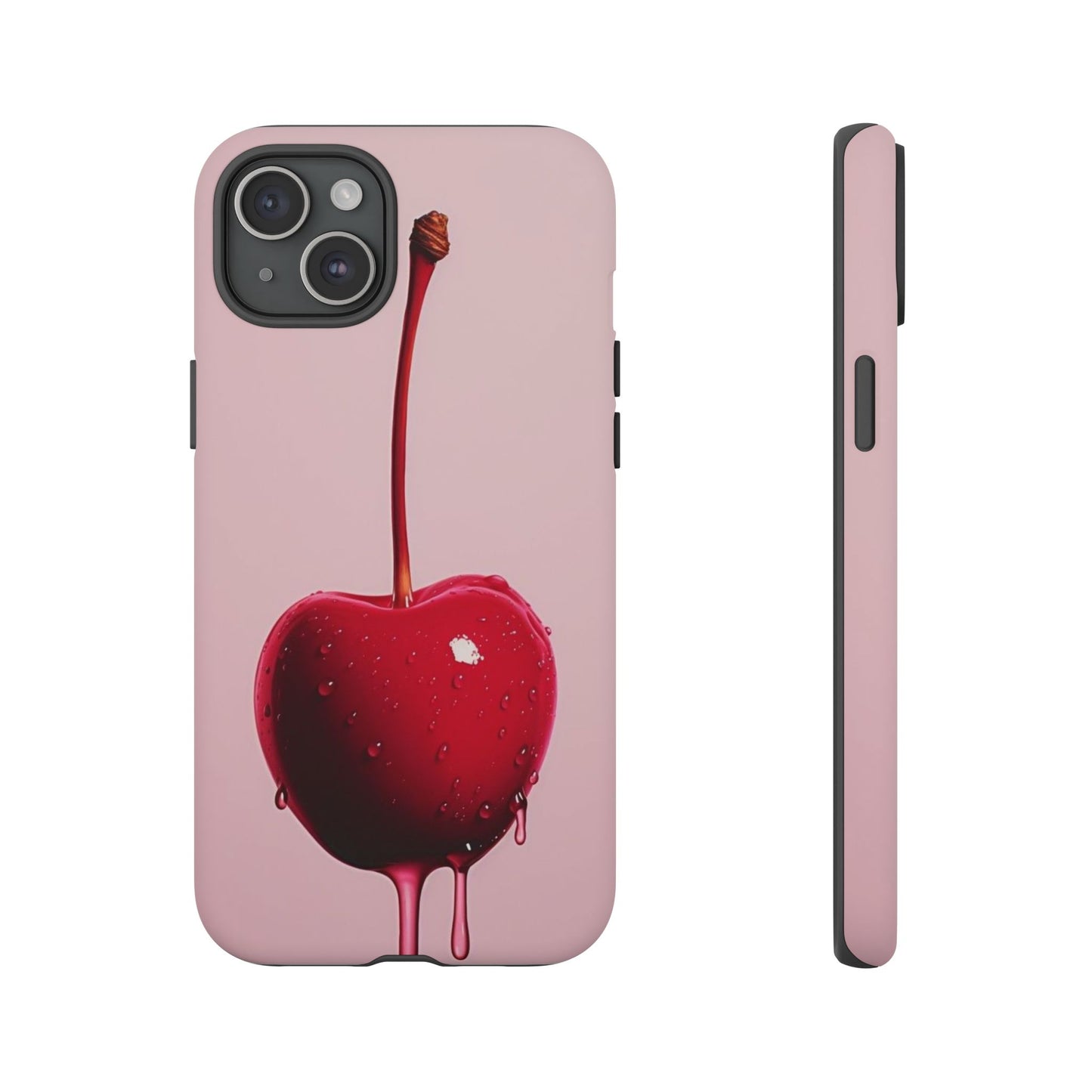 Cherry Drip Phone Case, Tough Phone Cover, Cute Cherry Accessory, Trendy Mobile Case, Kawaii Phone Case, Gift for Her