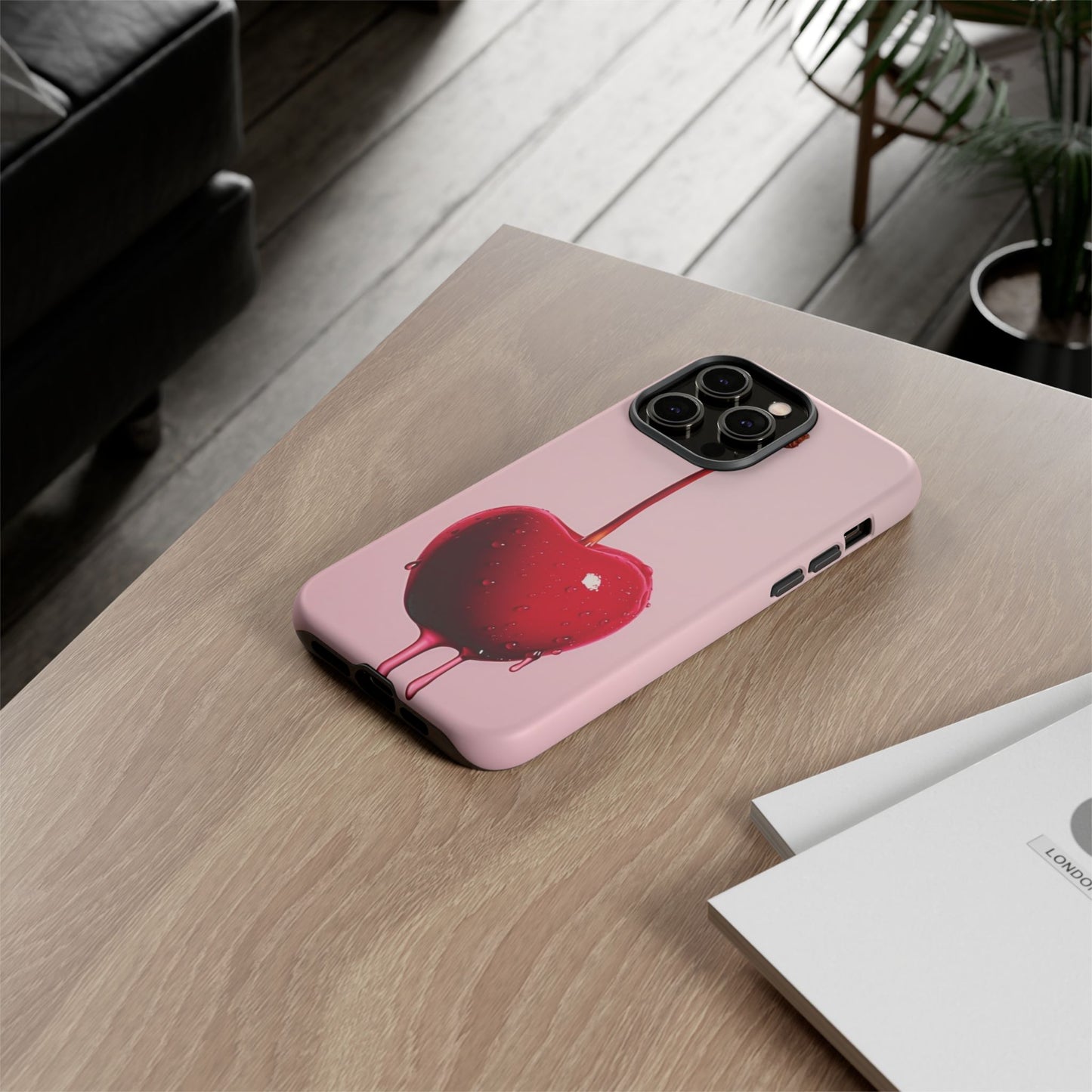 Cherry Drip Phone Case, Tough Phone Cover, Cute Cherry Accessory, Trendy Mobile Case, Kawaii Phone Case, Gift for Her