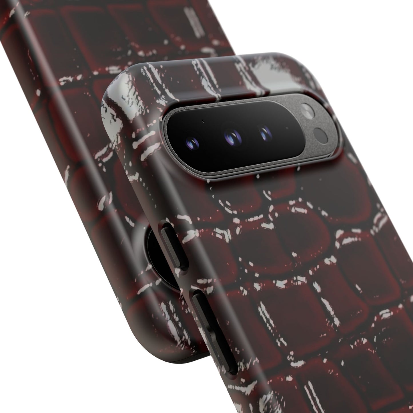 Croc Embossed Burgundy Tough Phone Case