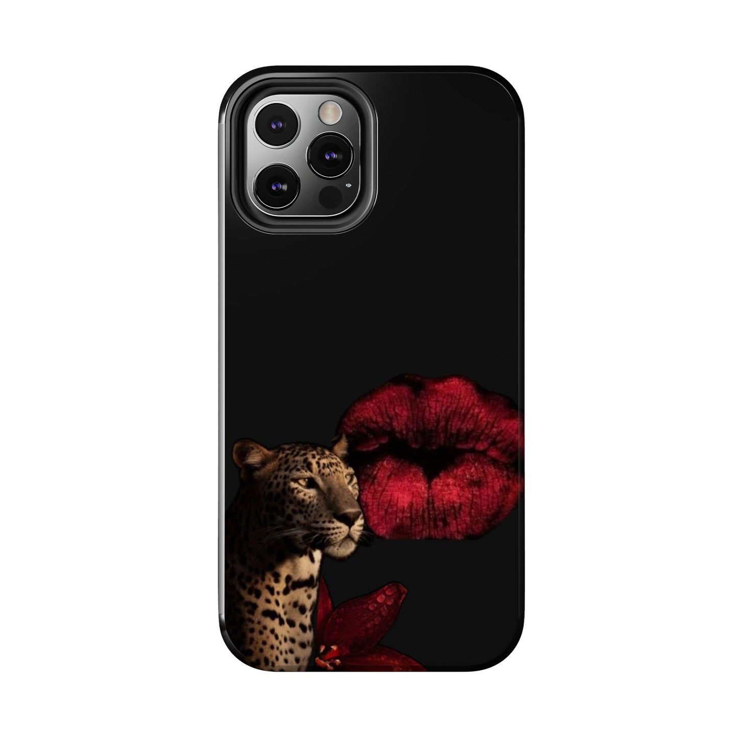 Wild Kiss Tough Phone Case - Stylish Leopard Design for Animal Lovers