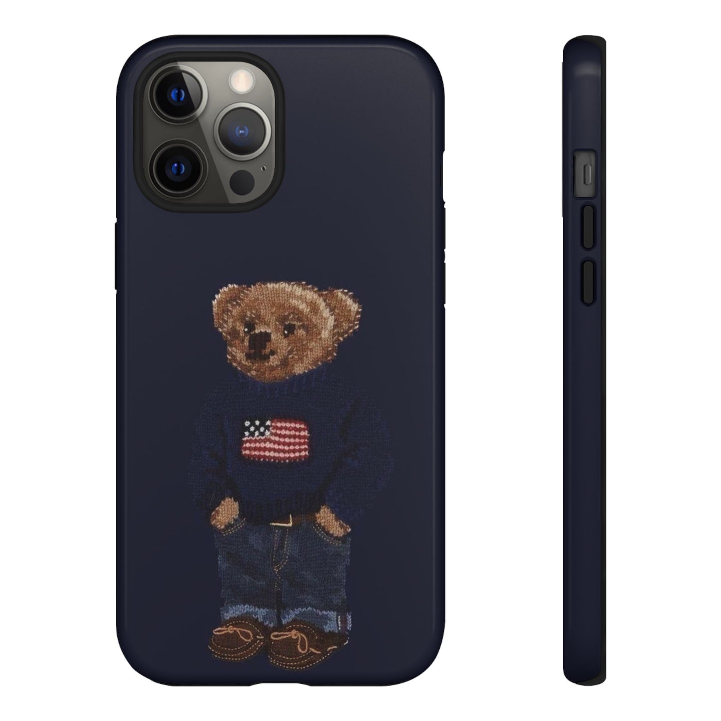 Patriotic Polo Bear Phone Case — Navy Protective Tough Case