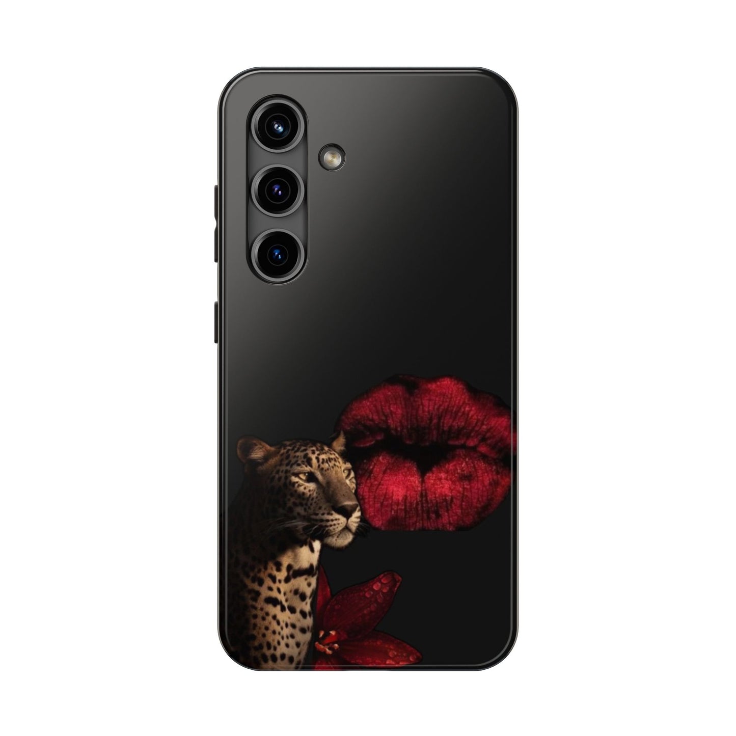 Wild Kiss Tough Phone Case - Stylish Leopard Design for Animal Lovers