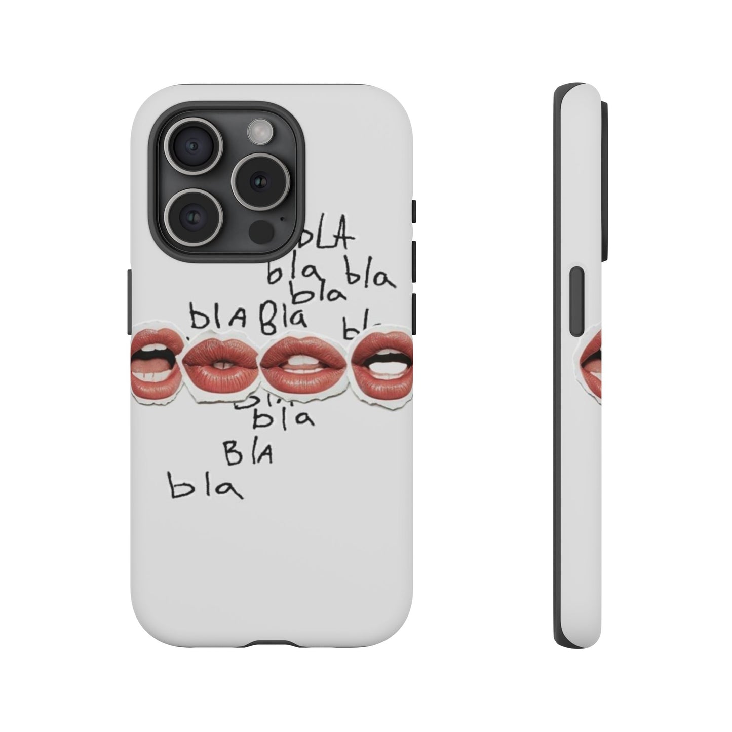 Playful Phone Case with Lips Design - Tough Cases