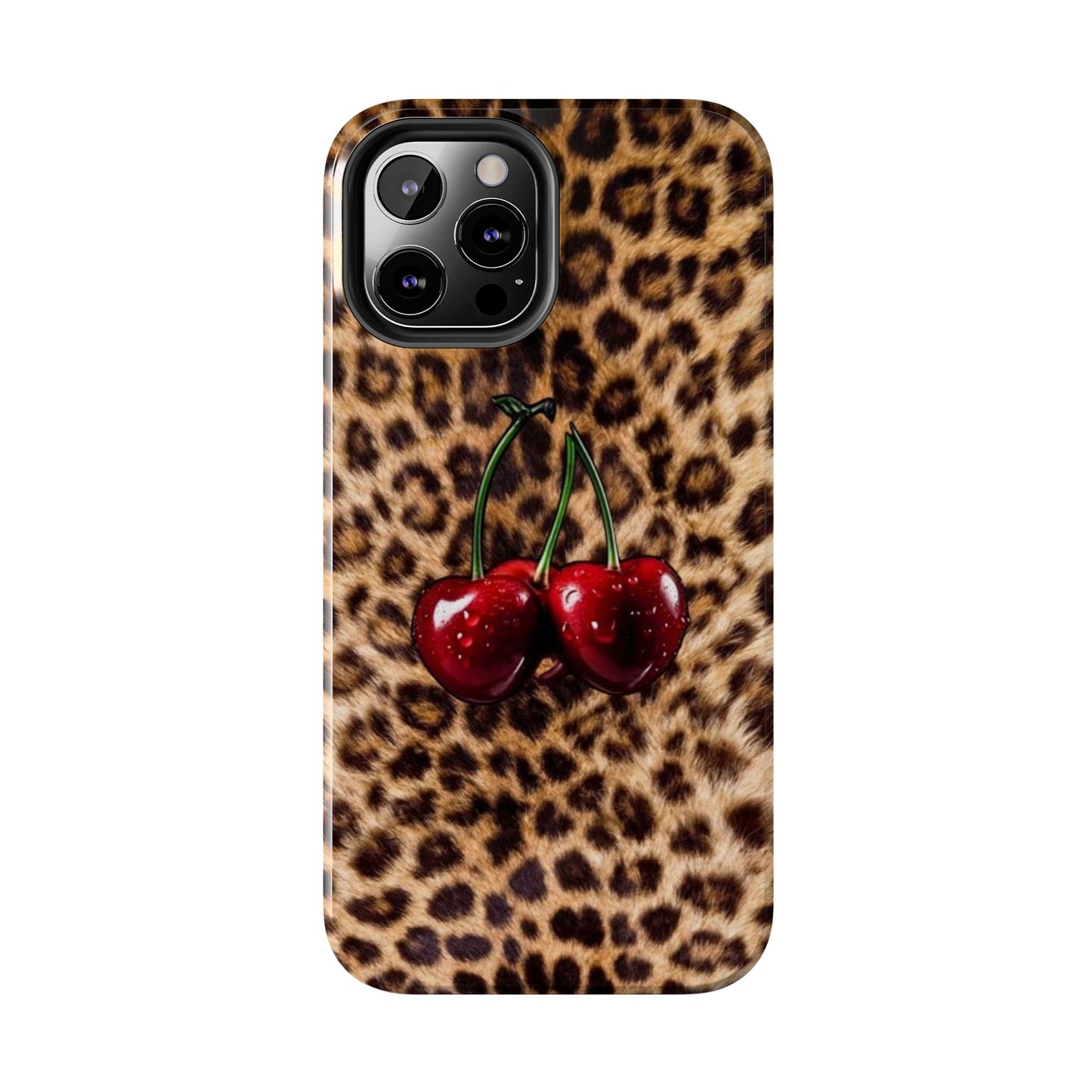 Wild Cherry Leopard Tough Phone Case - Stylish and Durable Protection