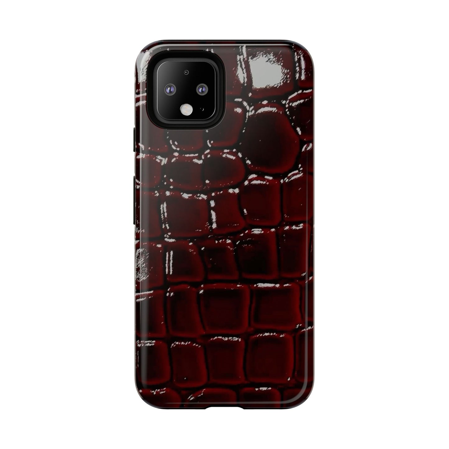 Croc Embossed Burgundy Tough Phone Case
