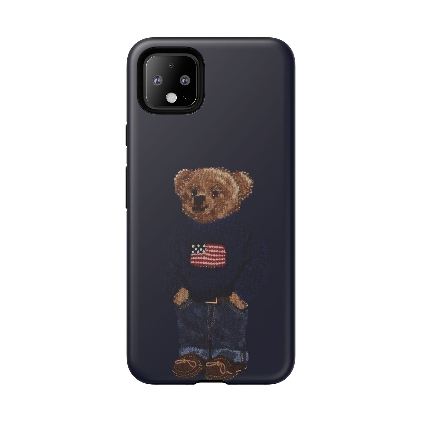 Patriotic Polo Bear Phone Case — Navy Protective Tough Case
