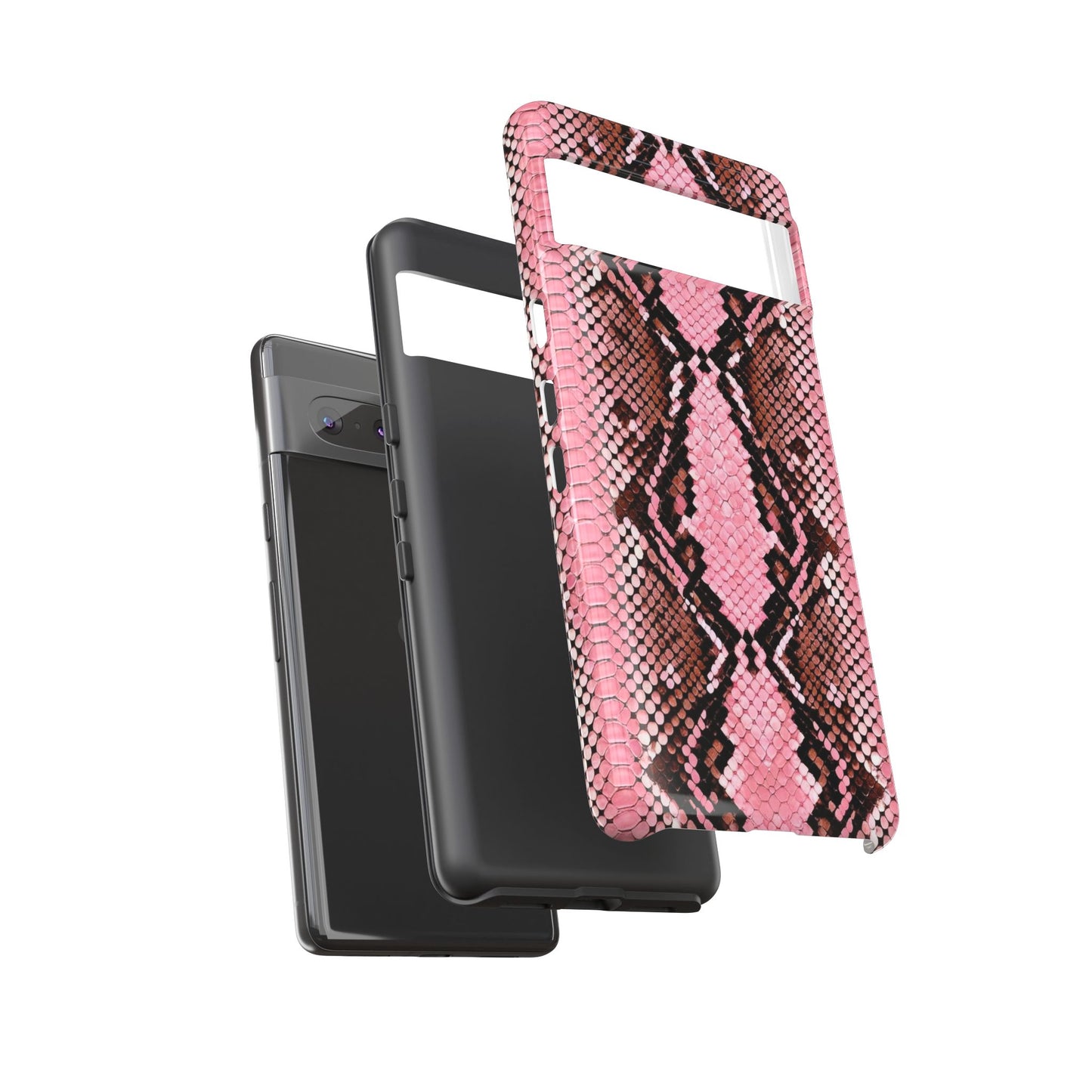 Pink Snake Skin Tough Phone Case — Protective Stylish iPhone Cover