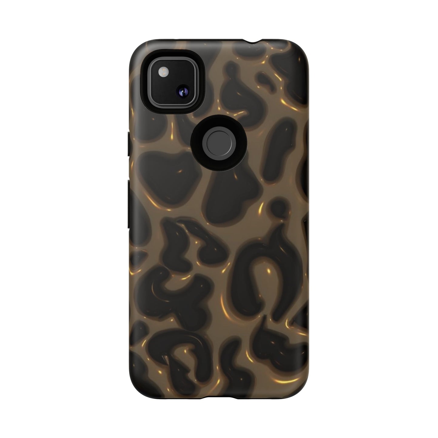 Leopard Gloss Tough Phone Case — Durable Protective iPhone Cover with Glossy Brown Animal Print