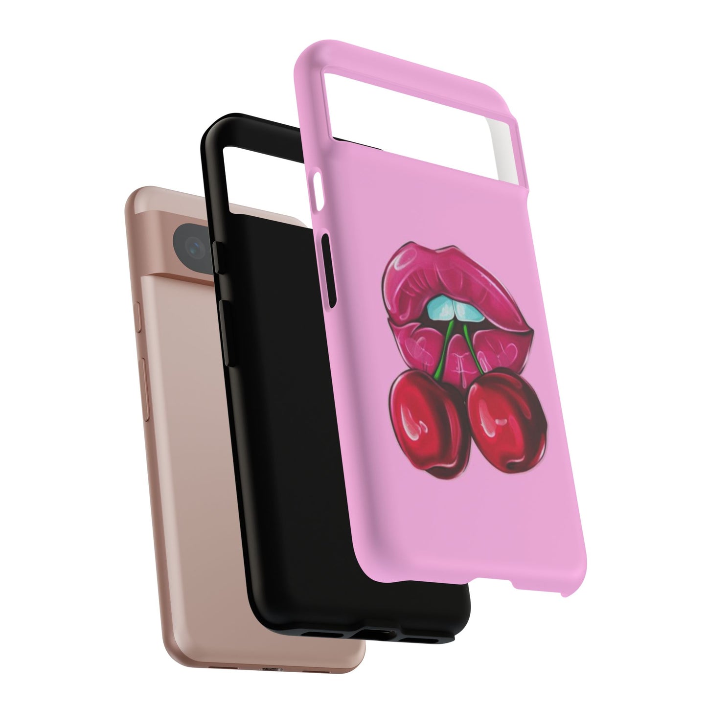 Stylish Phone Case with Cherry Kiss Design, Cute Gift for Her, Trendy Mobile Accessory, Perfect for Birthdays, Valentine's Day, Everyday Use