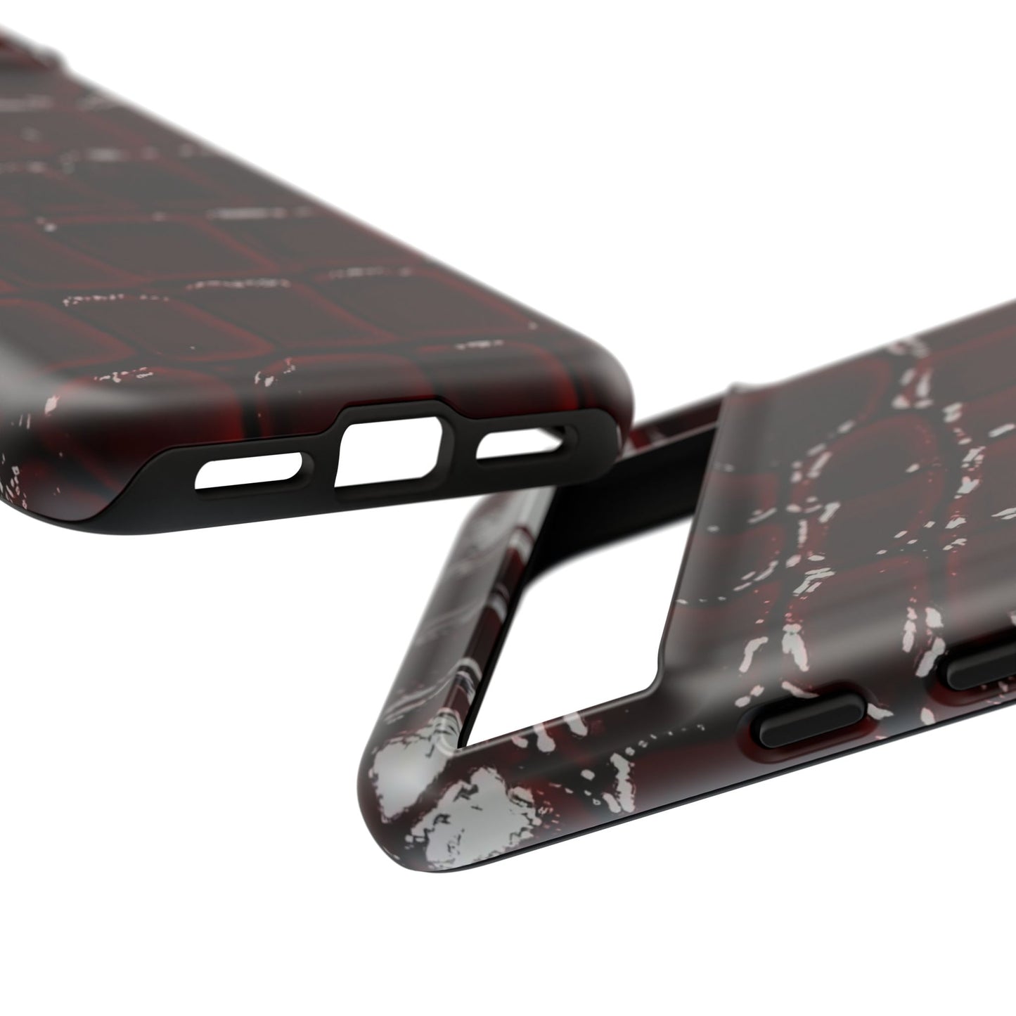 Croc Embossed Burgundy Tough Phone Case