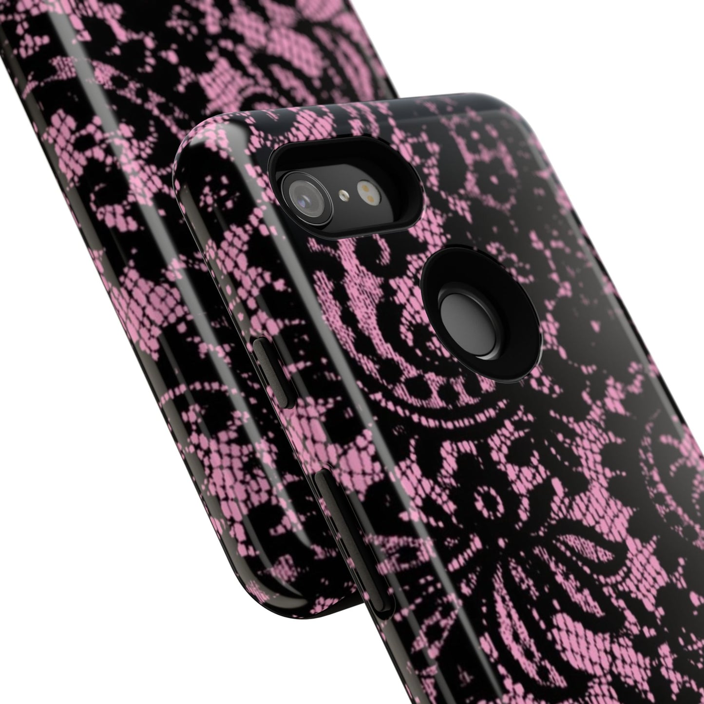 Phone Case — Pink Lace Floral Tough Protective Case