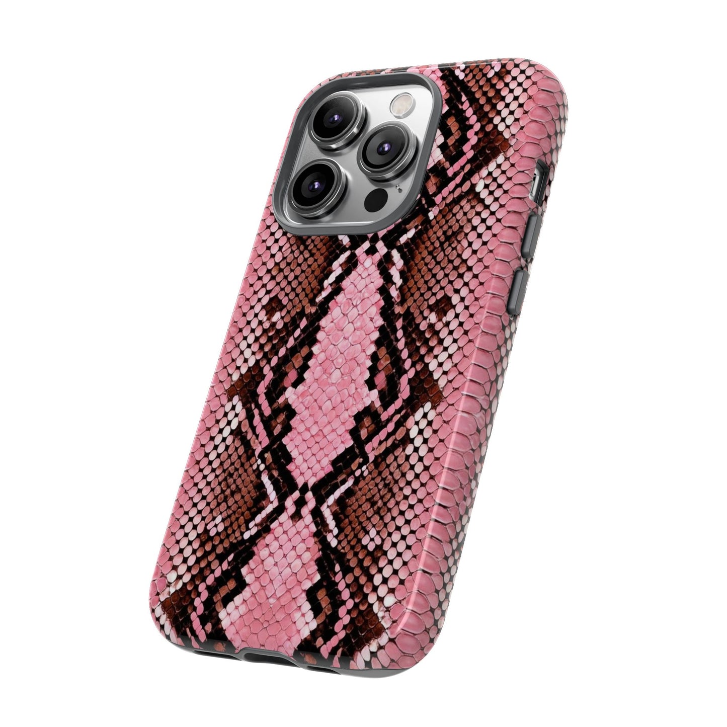 Pink Snake Skin Tough Phone Case — Protective Stylish iPhone Cover