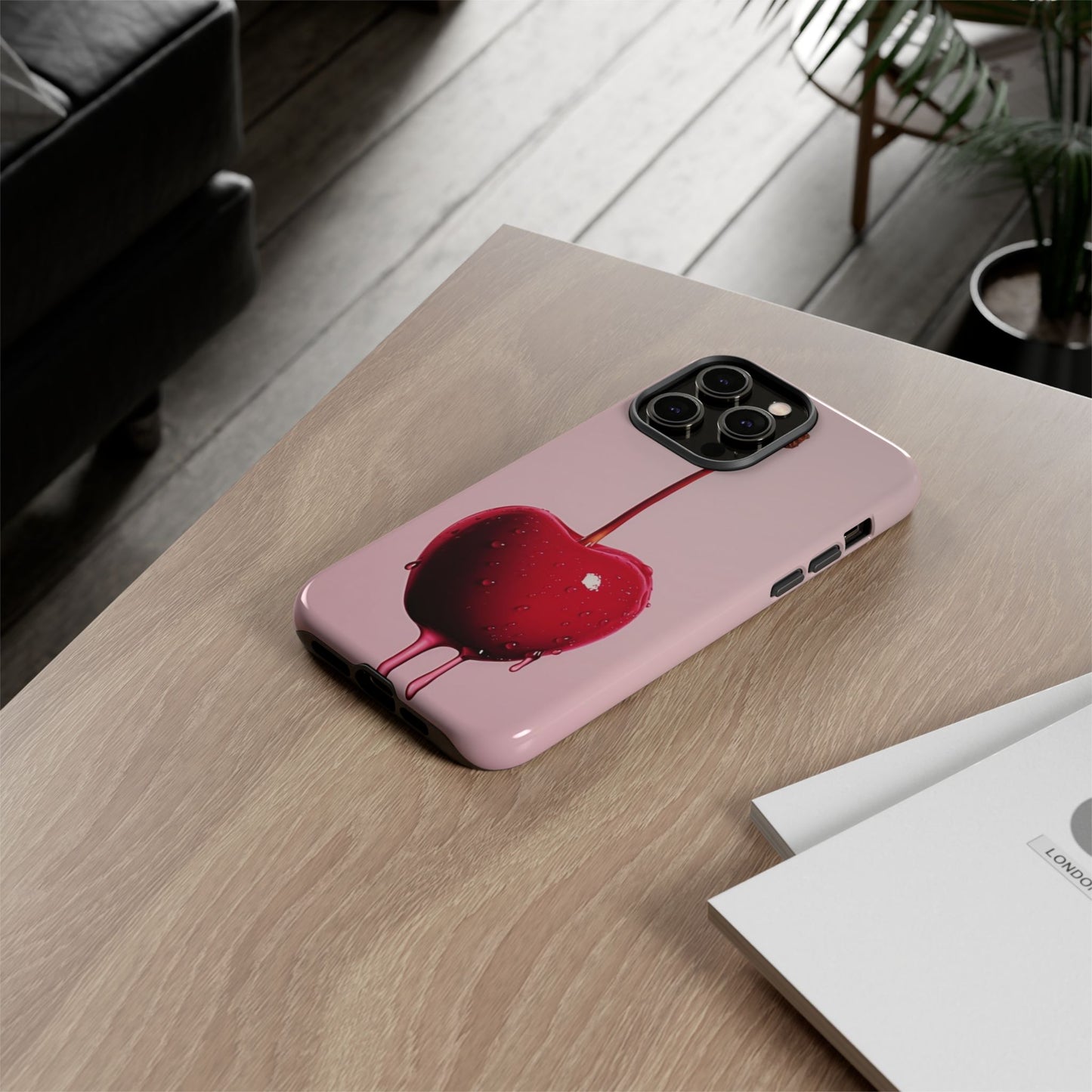 Cherry Drip Phone Case, Tough Phone Cover, Cute Cherry Accessory, Trendy Mobile Case, Kawaii Phone Case, Gift for Her