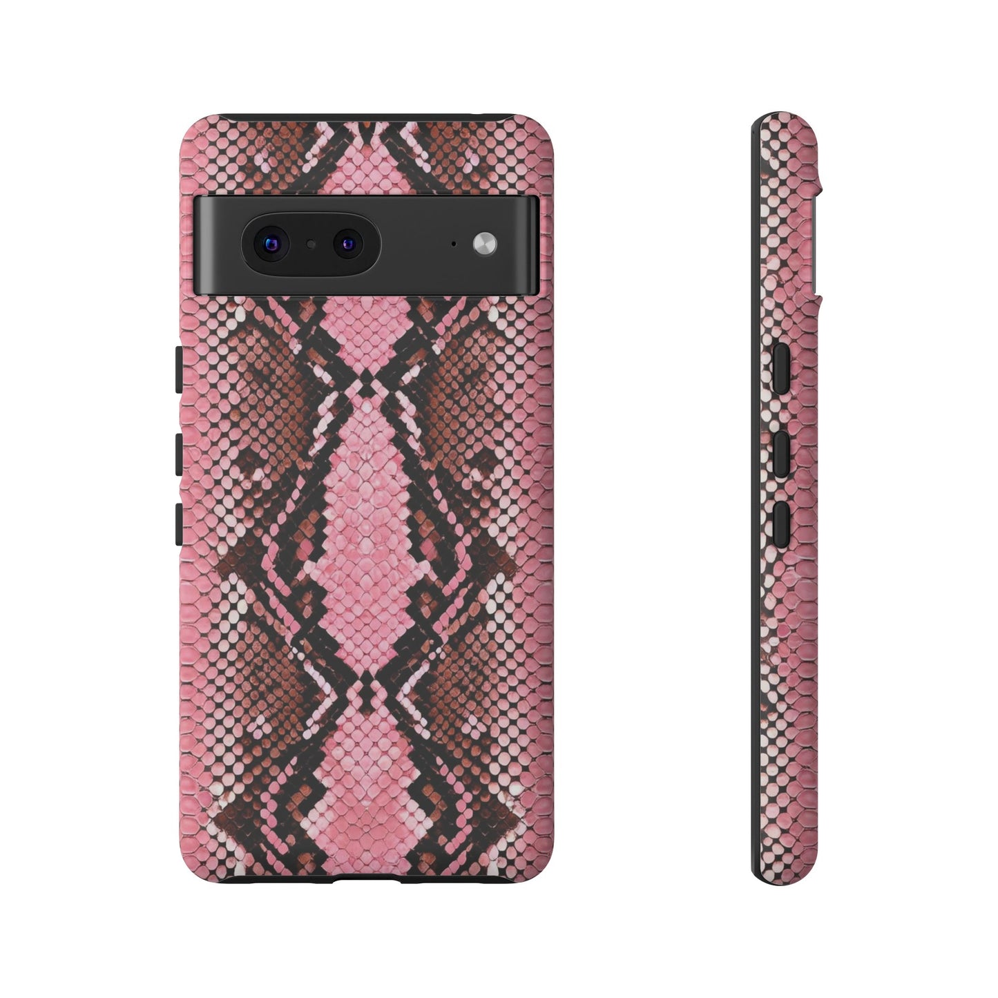 Pink Snake Skin Tough Phone Case — Protective Stylish iPhone Cover