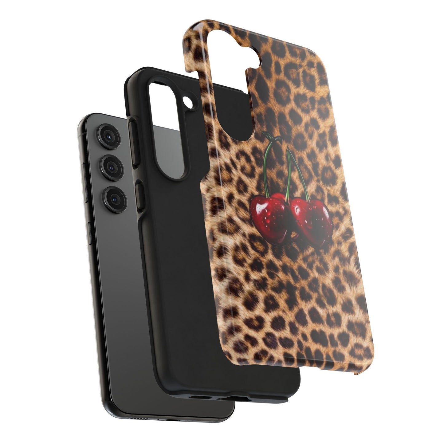 Wild Cherry Leopard Tough Phone Case - Stylish and Durable Protection