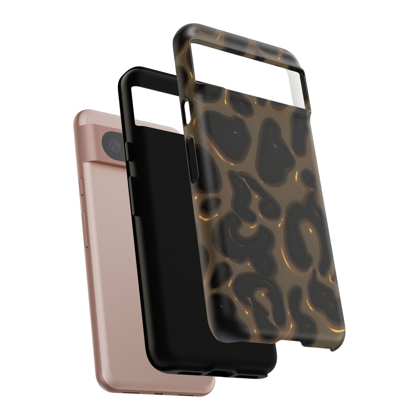 Leopard Gloss Tough Phone Case — Durable Protective iPhone Cover with Glossy Brown Animal Print
