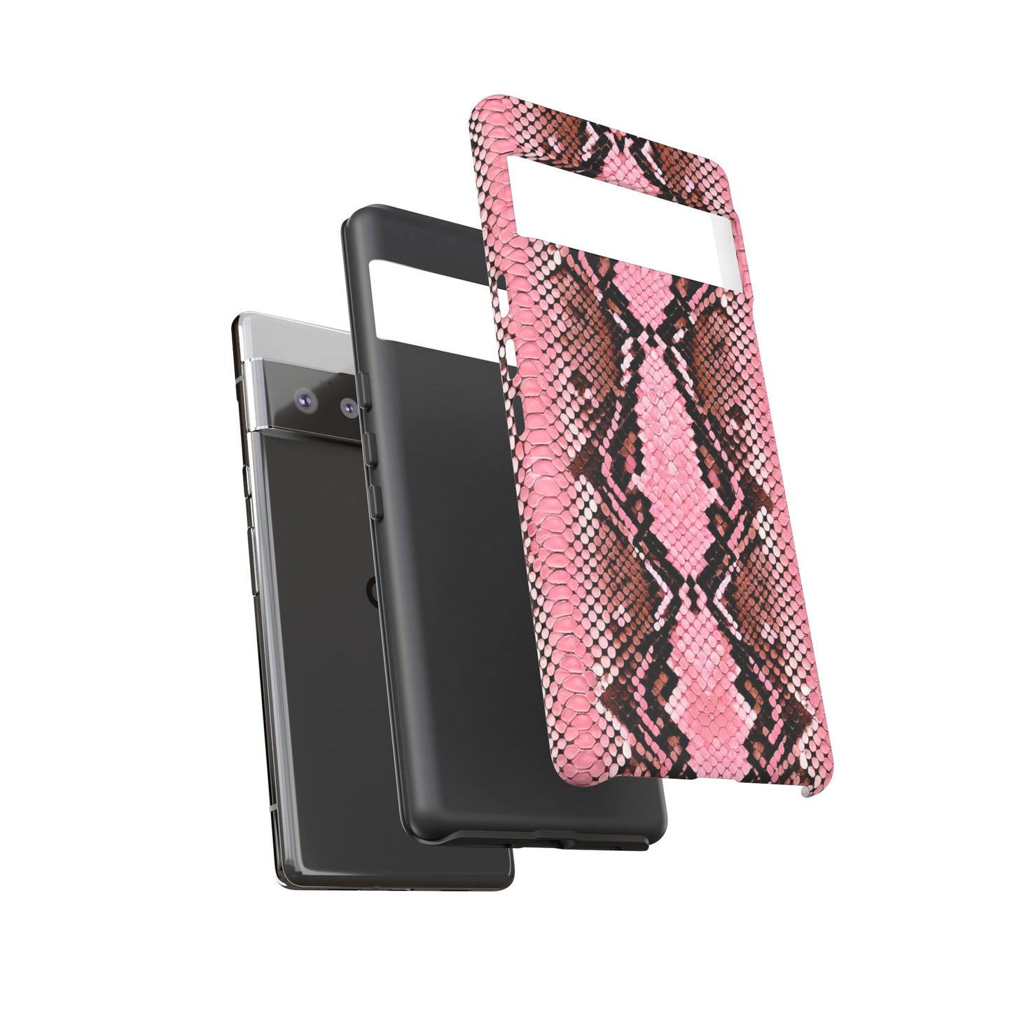 Pink Snake Skin Tough Phone Case — Protective Stylish iPhone Cover