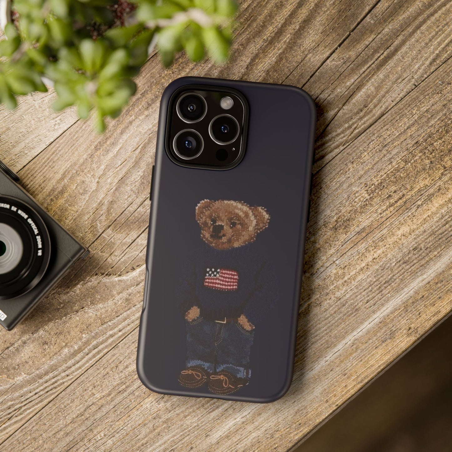 Patriotic Polo Bear Phone Case — Navy Protective Tough Case