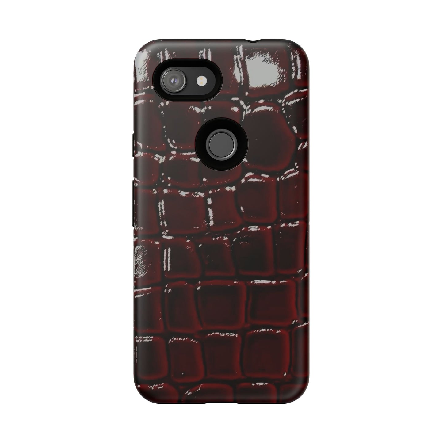 Croc Embossed Burgundy Tough Phone Case