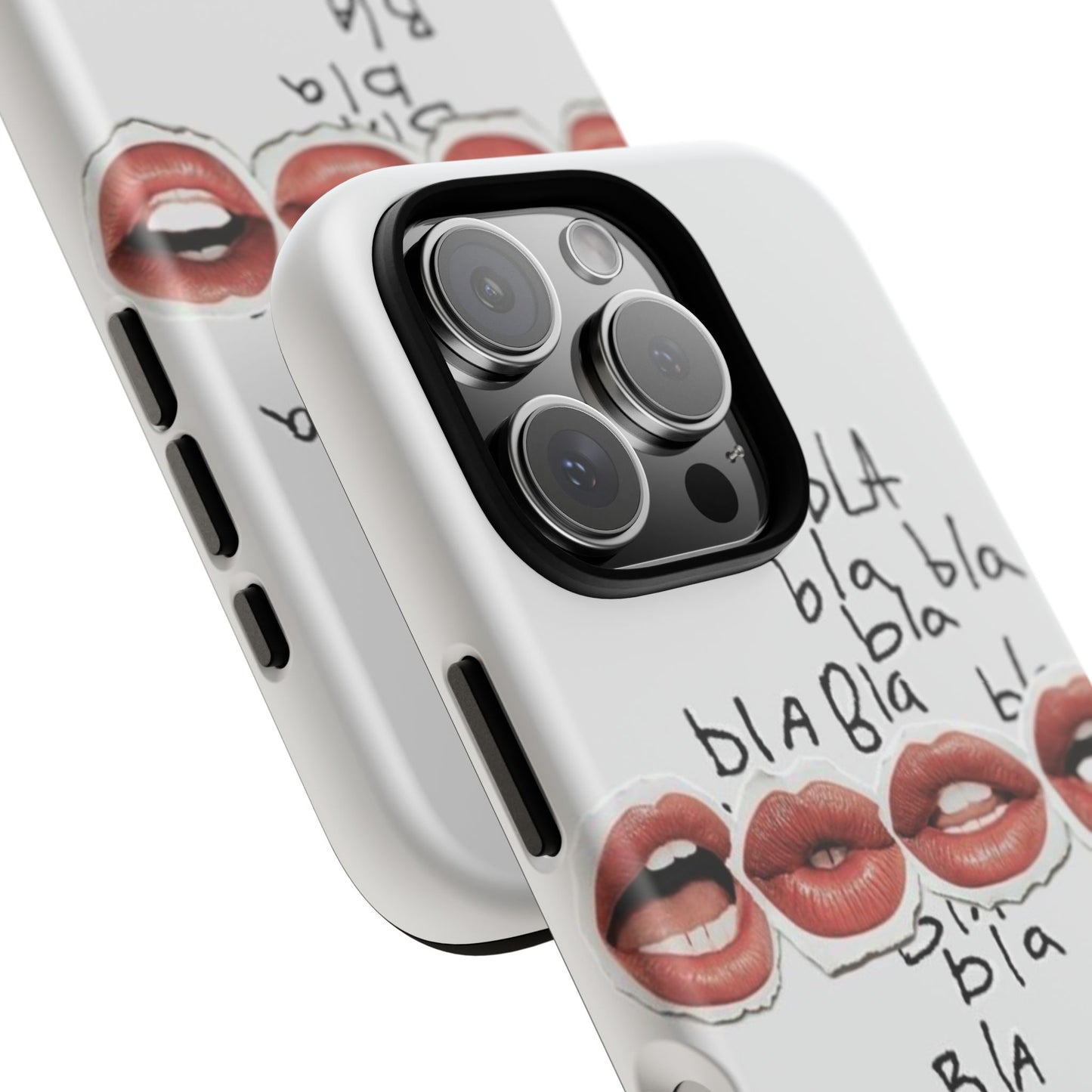 Playful Phone Case with Lips Design - Tough Cases