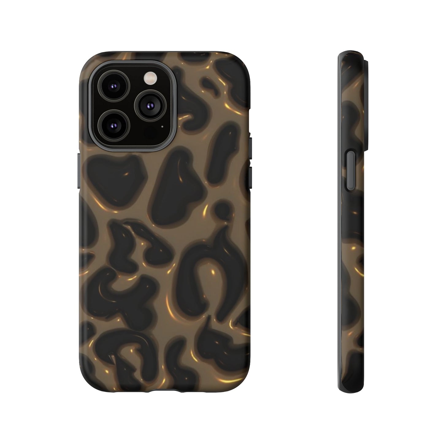 Leopard Gloss Tough Phone Case — Durable Protective iPhone Cover with Glossy Brown Animal Print
