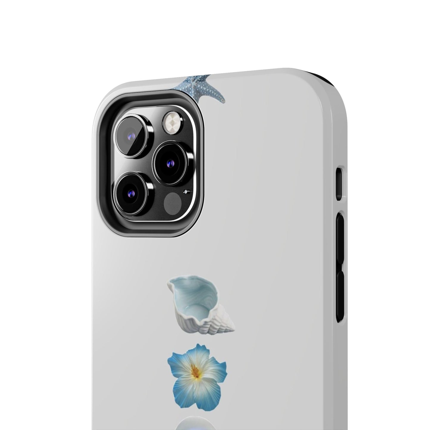 Ocean-Inspired Tough Phone Cases - Coastal Design with Shells and Pearls