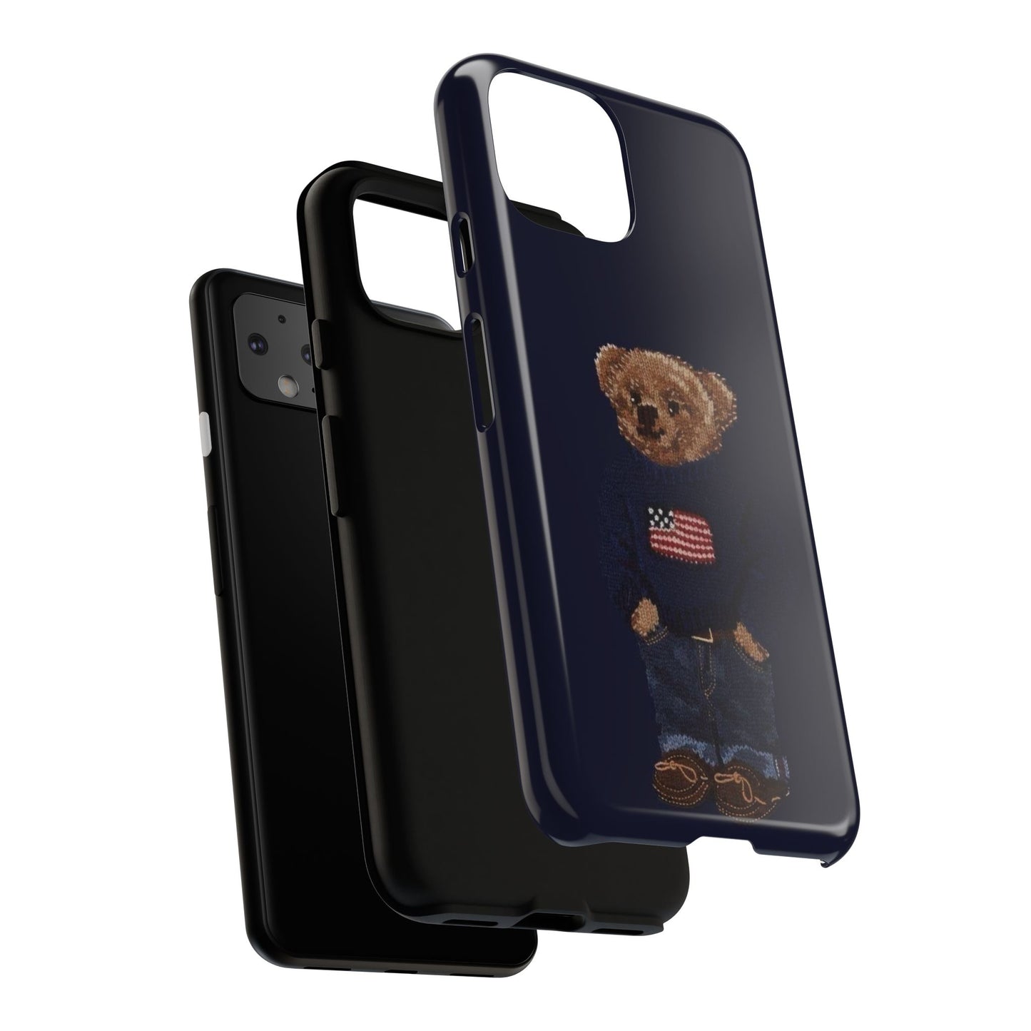 Patriotic Polo Bear Phone Case — Navy Protective Tough Case