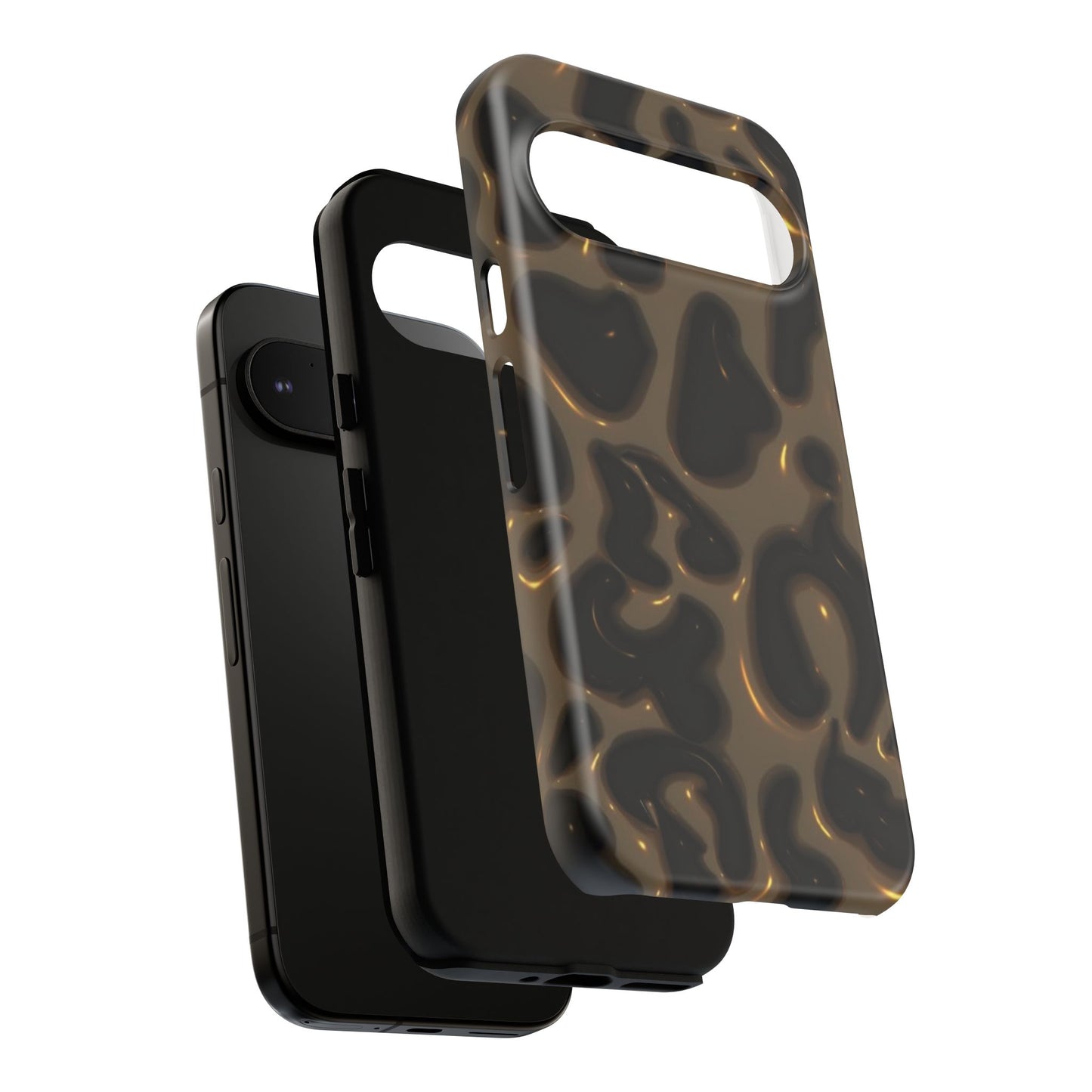 Leopard Gloss Tough Phone Case — Durable Protective iPhone Cover with Glossy Brown Animal Print