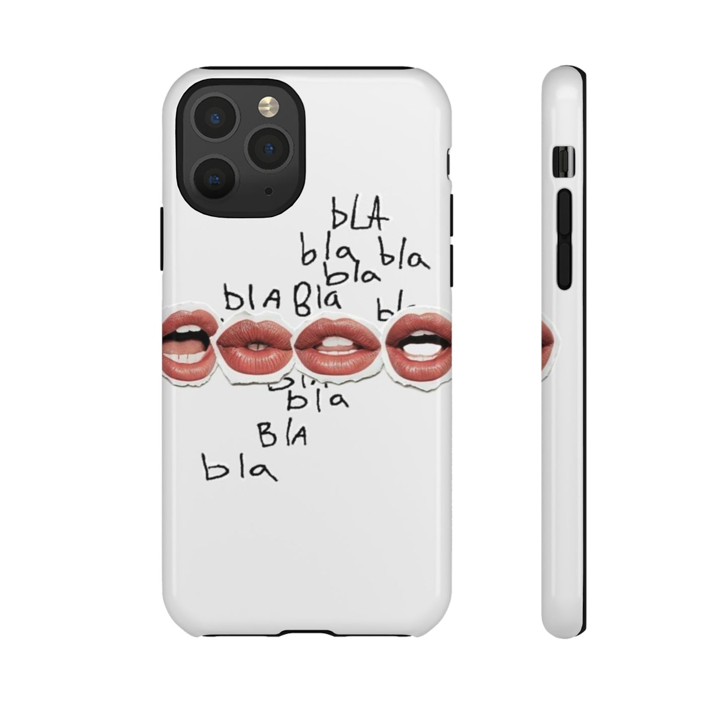 Playful Phone Case with Lips Design - Tough Cases