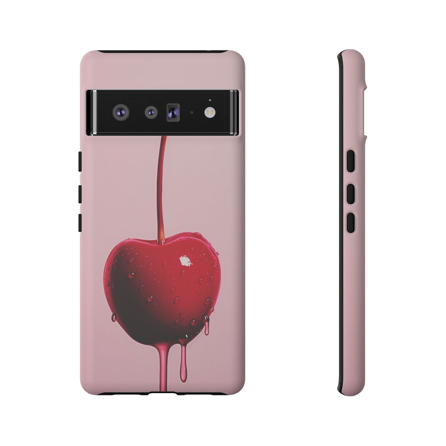 Cherry Drip Phone Case, Tough Phone Cover, Cute Cherry Accessory, Trendy Mobile Case, Kawaii Phone Case, Gift for Her