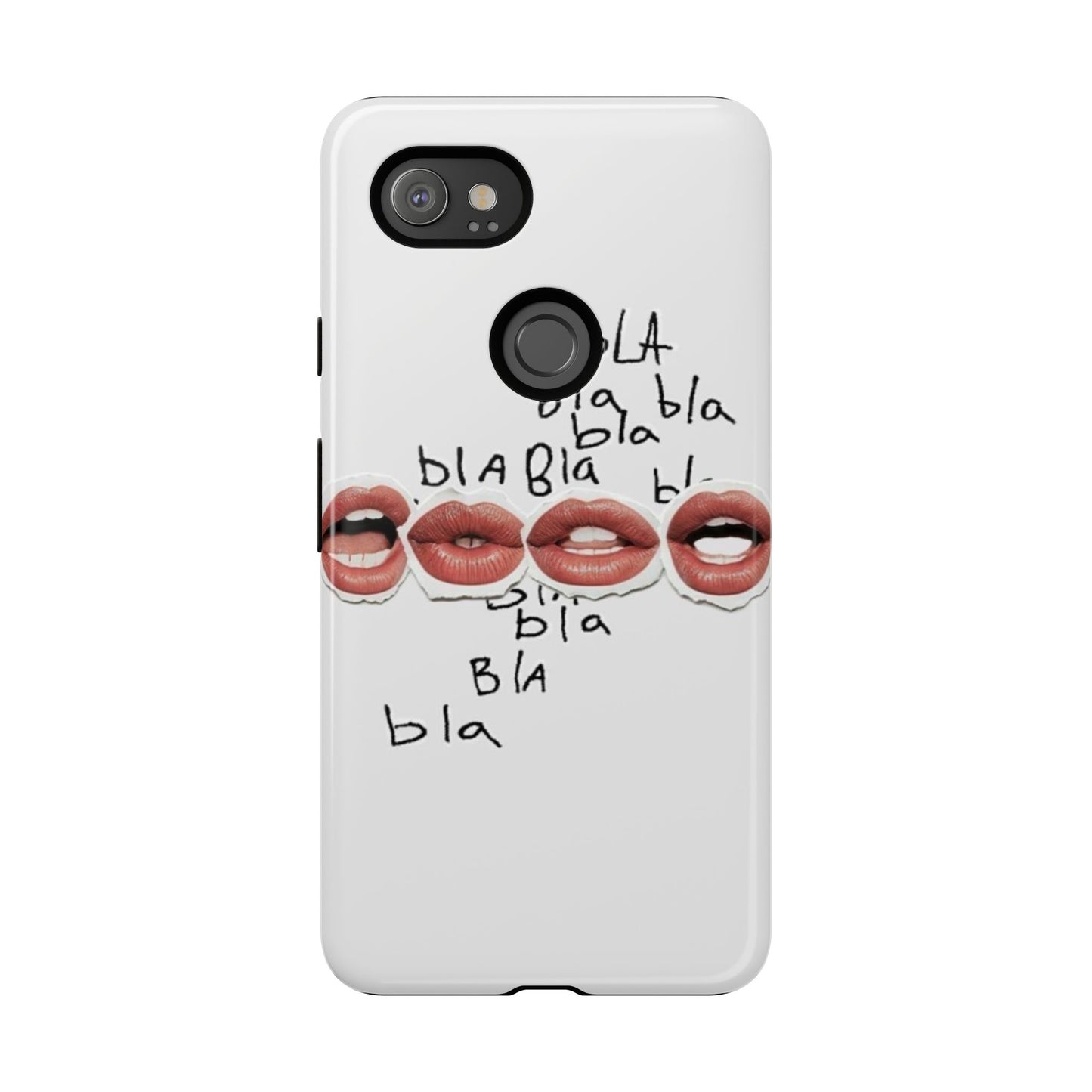 Playful Phone Case with Lips Design - Tough Cases