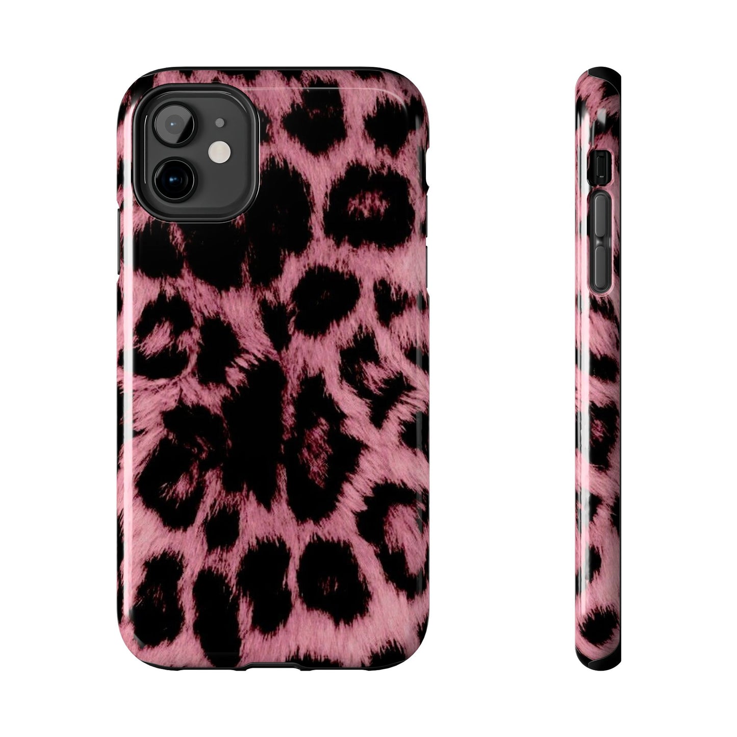 Stylish Pink Leopard Print Tough Phone Case - Durable & Trendy Protection