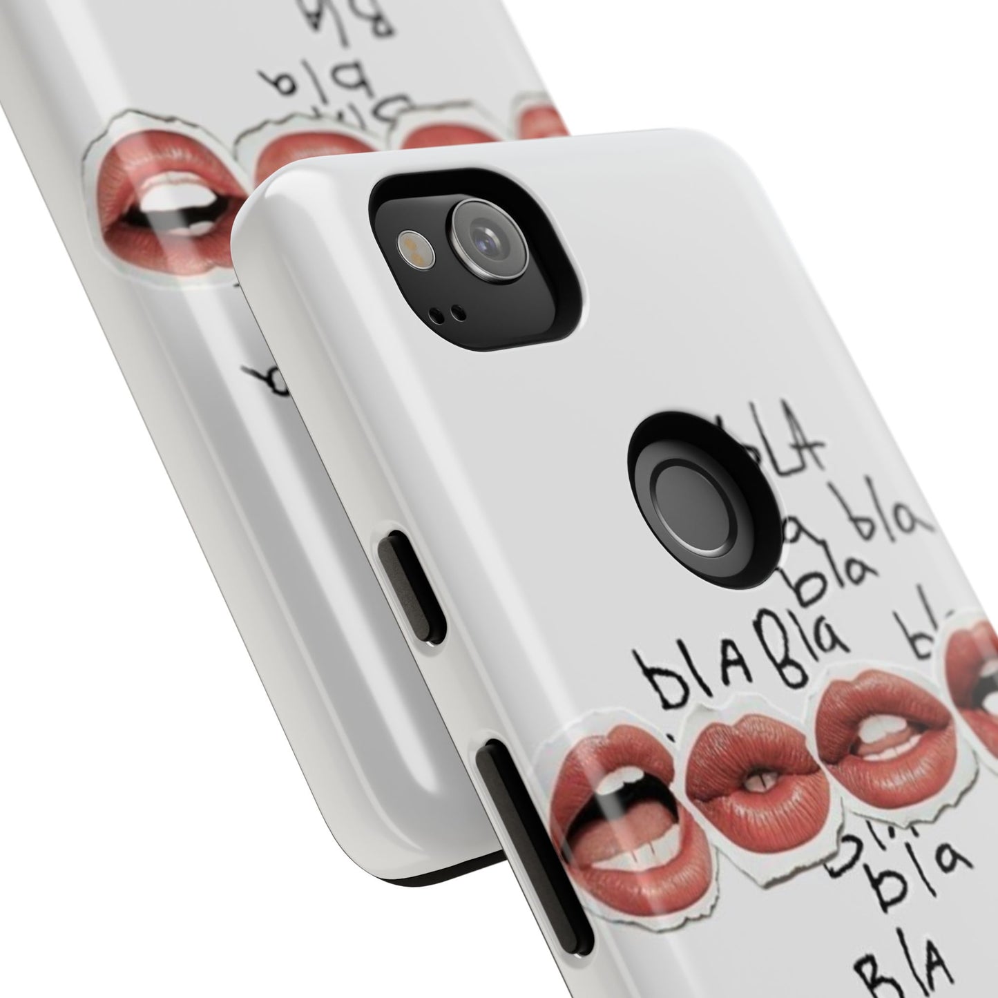 Playful Phone Case with Lips Design - Tough Cases