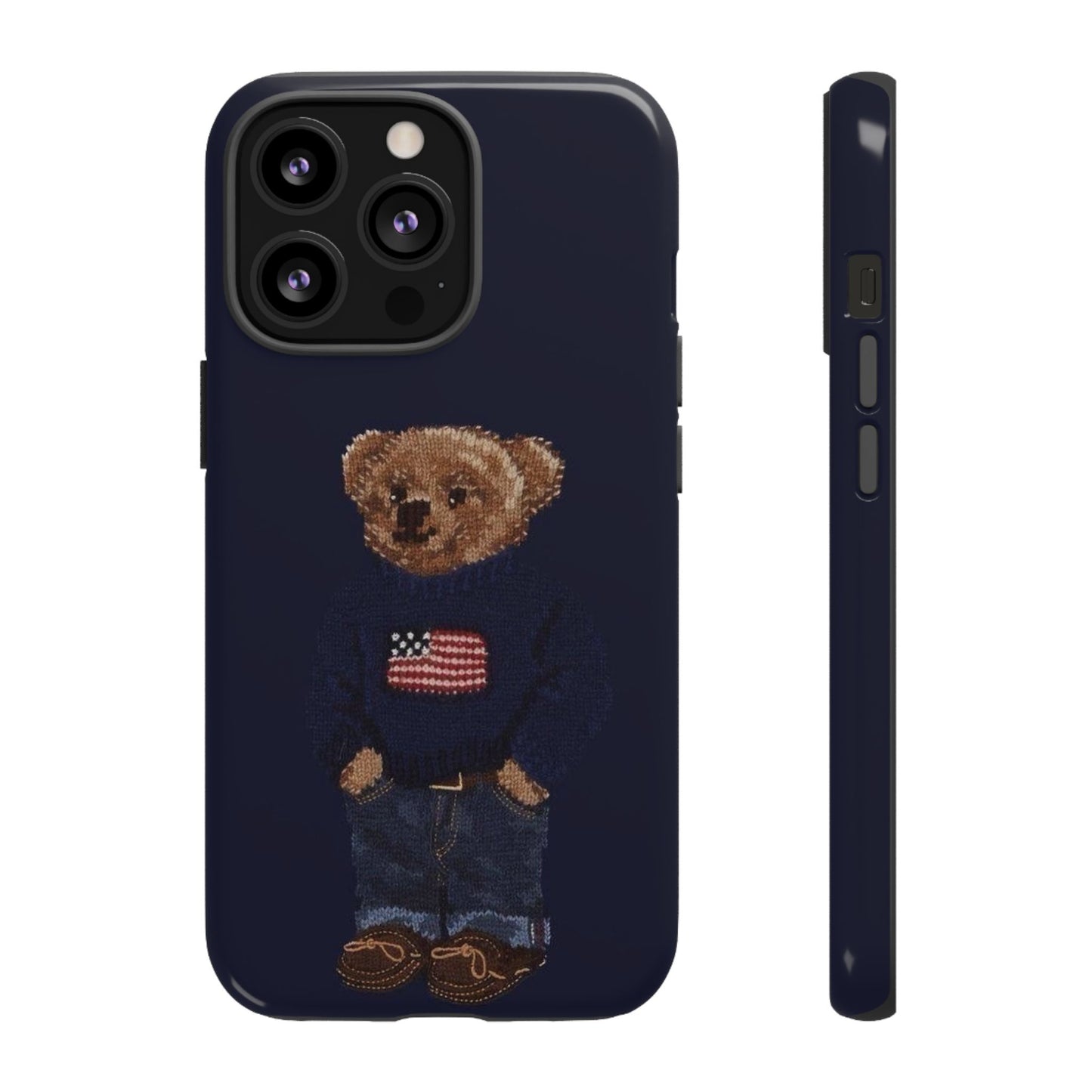 Patriotic Polo Bear Phone Case — Navy Protective Tough Case