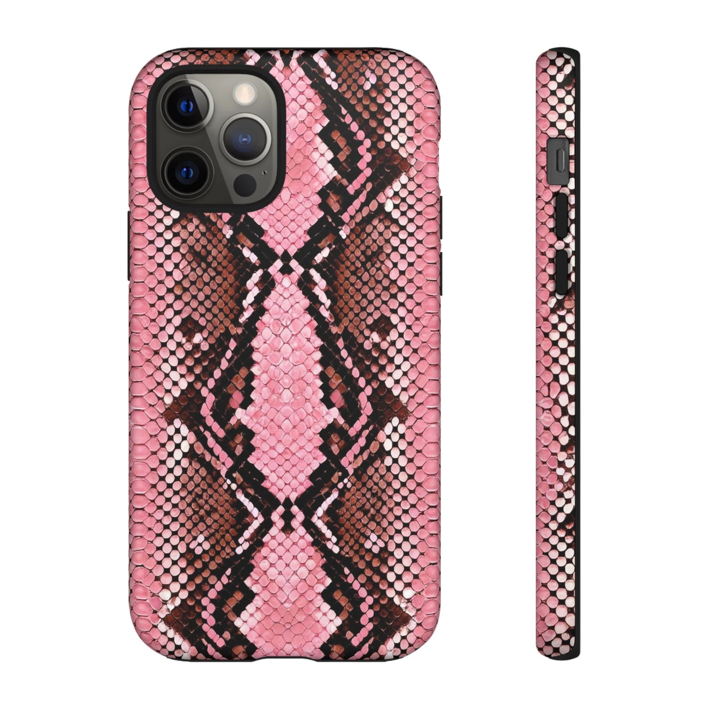 Pink Snake Skin Tough Phone Case — Protective Stylish iPhone Cover