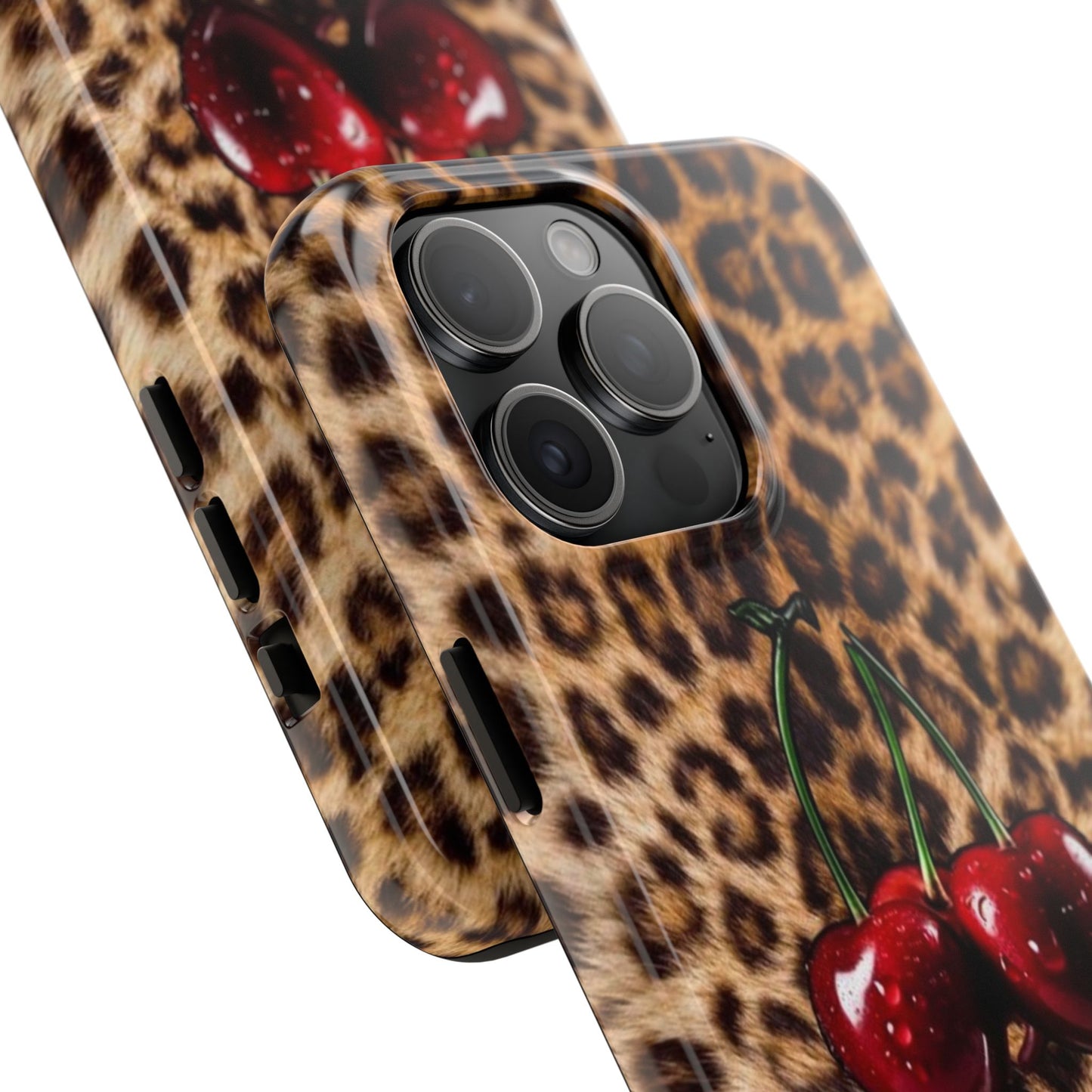 Wild Cherry Leopard Tough Phone Case - Stylish and Durable Protection