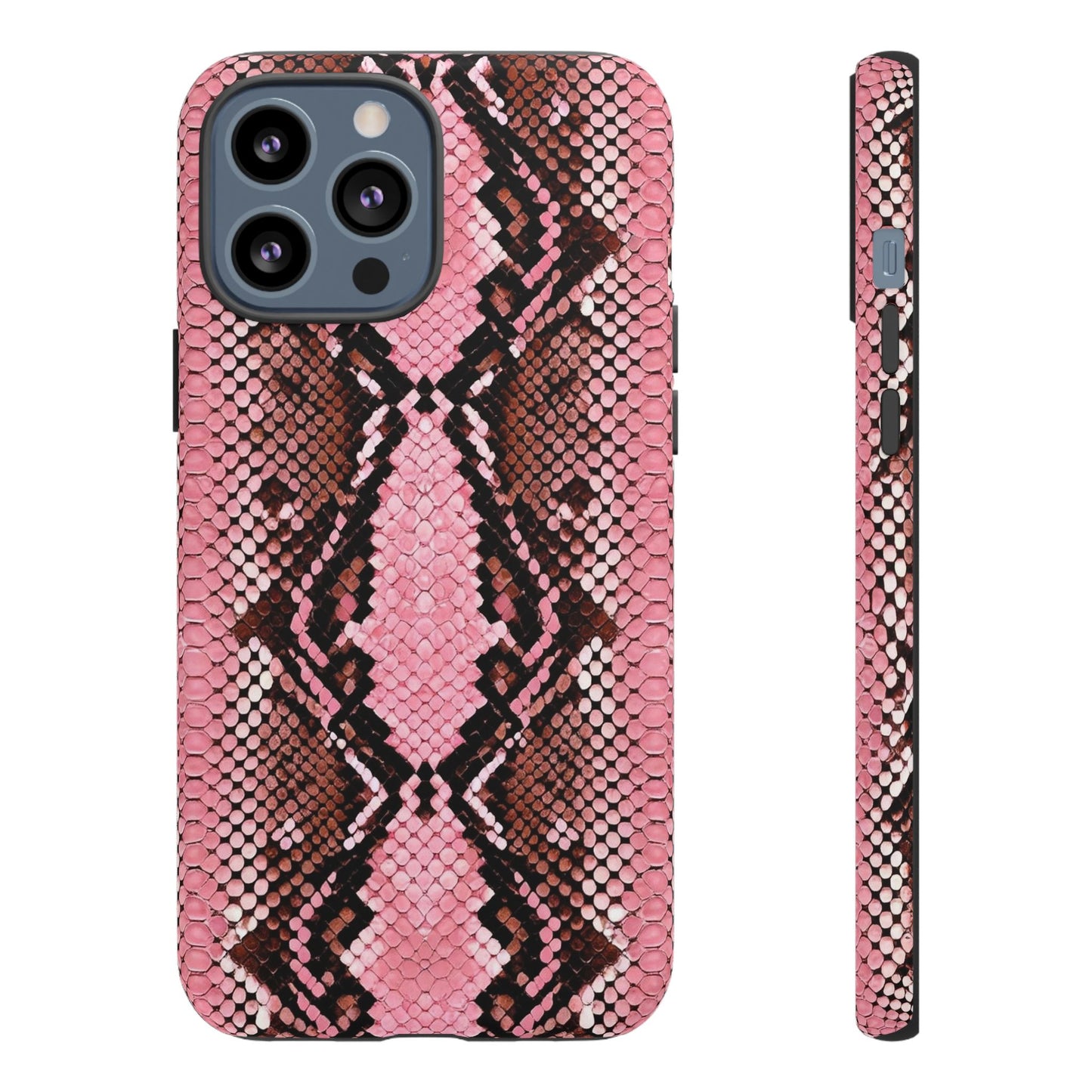 Pink Snake Skin Tough Phone Case — Protective Stylish iPhone Cover